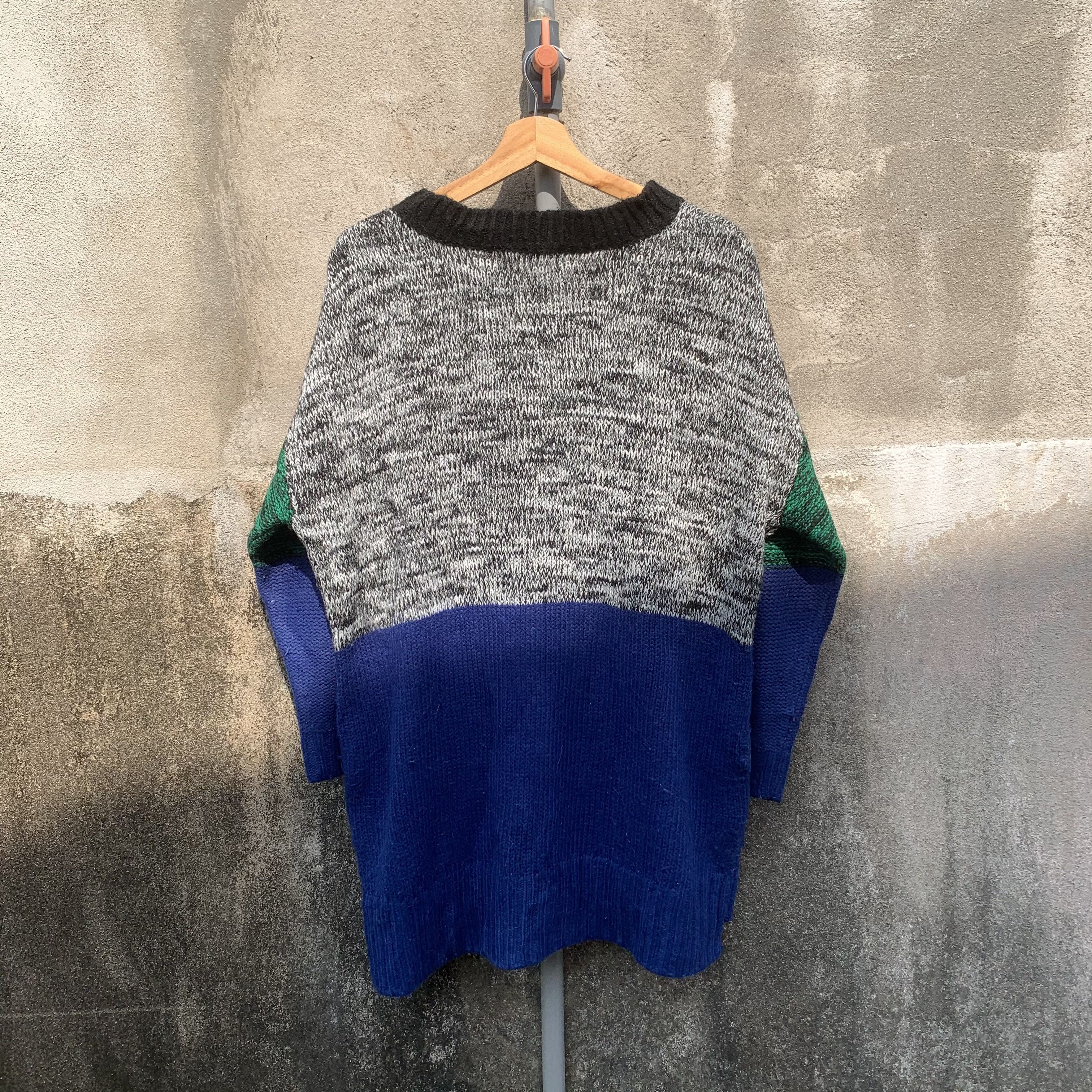 Aran Isles Knitwear JAPANESE Knit Tricolor Baggy Jumper Pullover Sweater Size L / US 10 / IT 46 - 8 Thumbnail