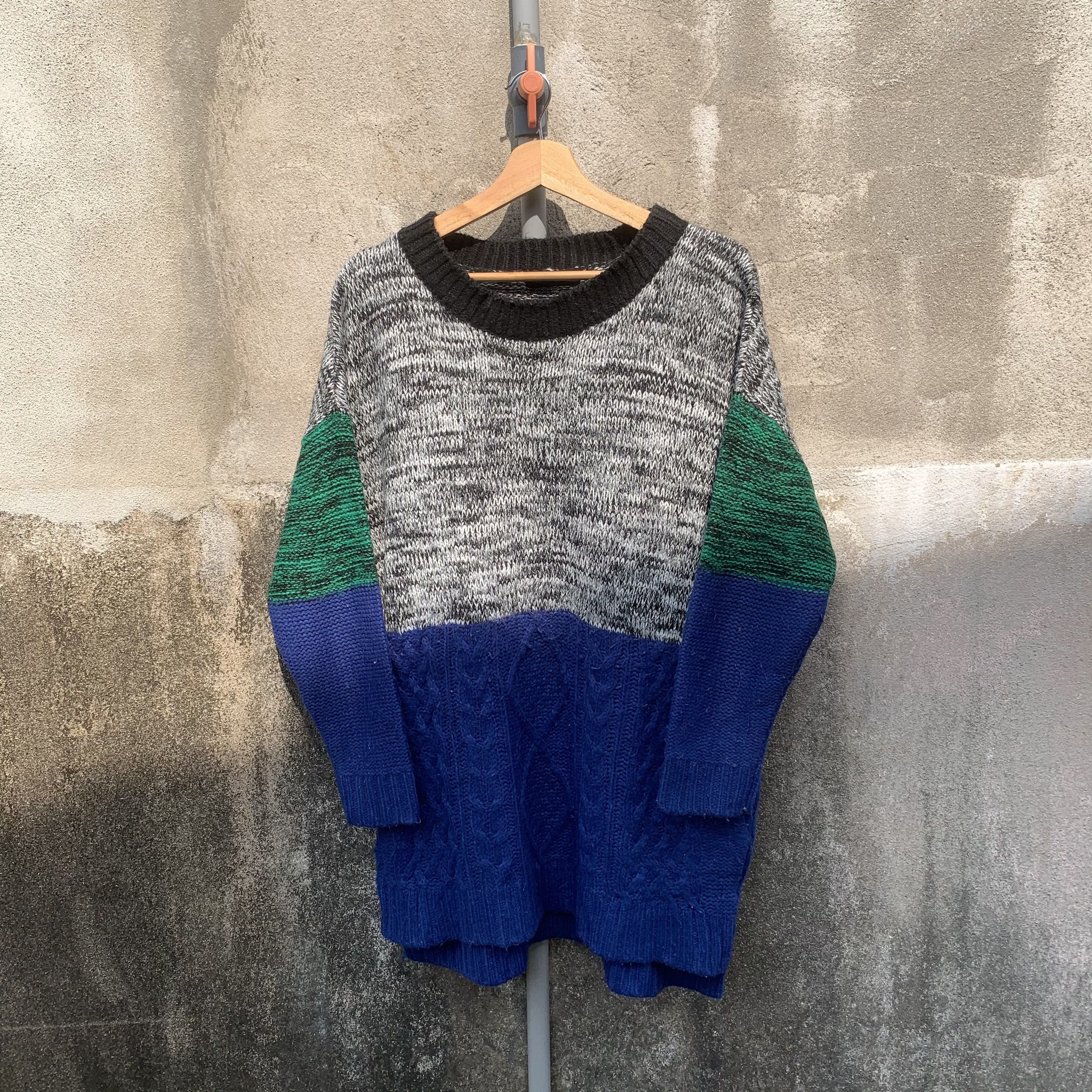 Aran Isles Knitwear JAPANESE Knit Tricolor Baggy Jumper Pullover Sweater Size L / US 10 / IT 46 - 1 Thumbnail
