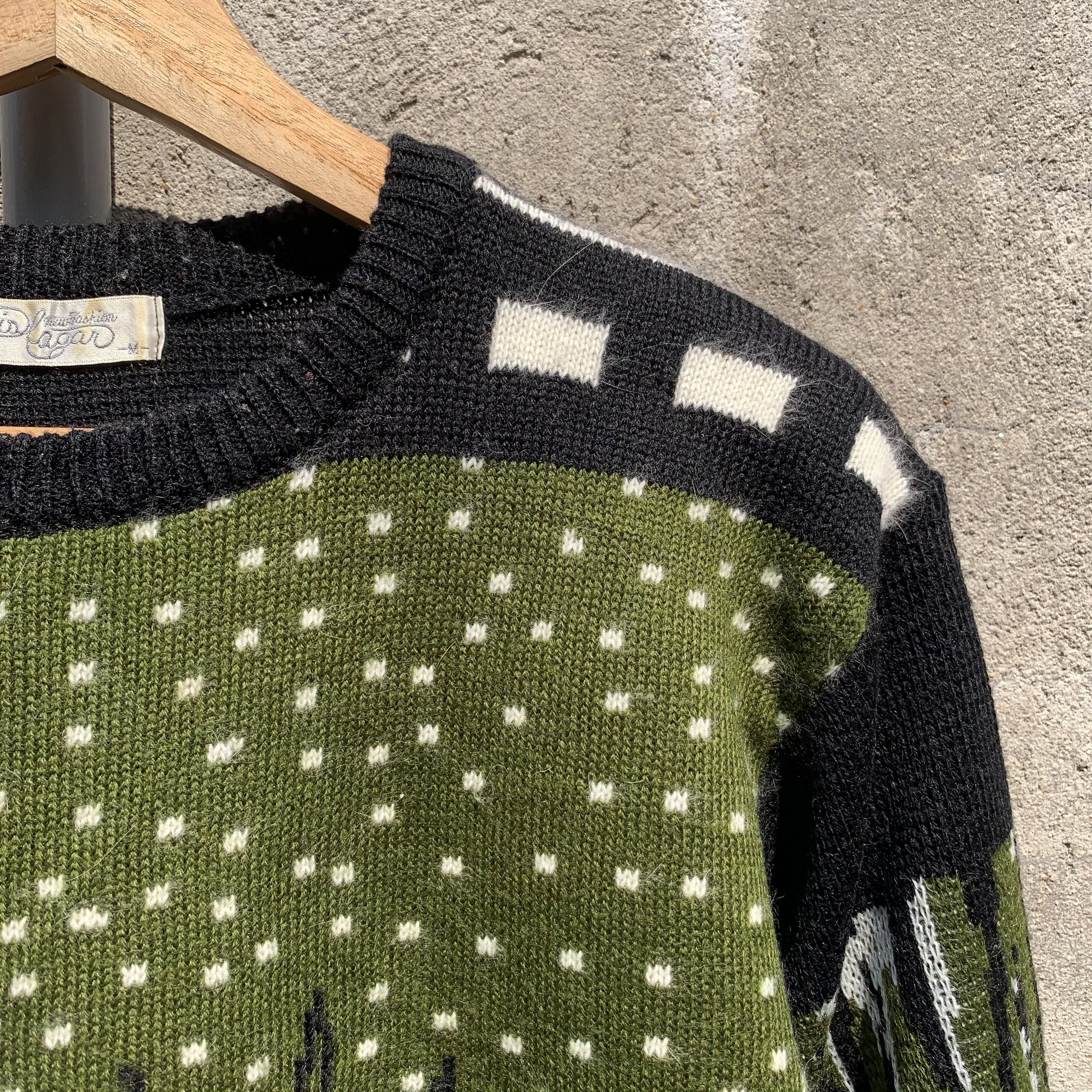 Vintage Vintage 90’s Grid Lagan Knit Jumper Double Breast Sweater Size M / US 6-8 / IT 42-44 - 6 Thumbnail