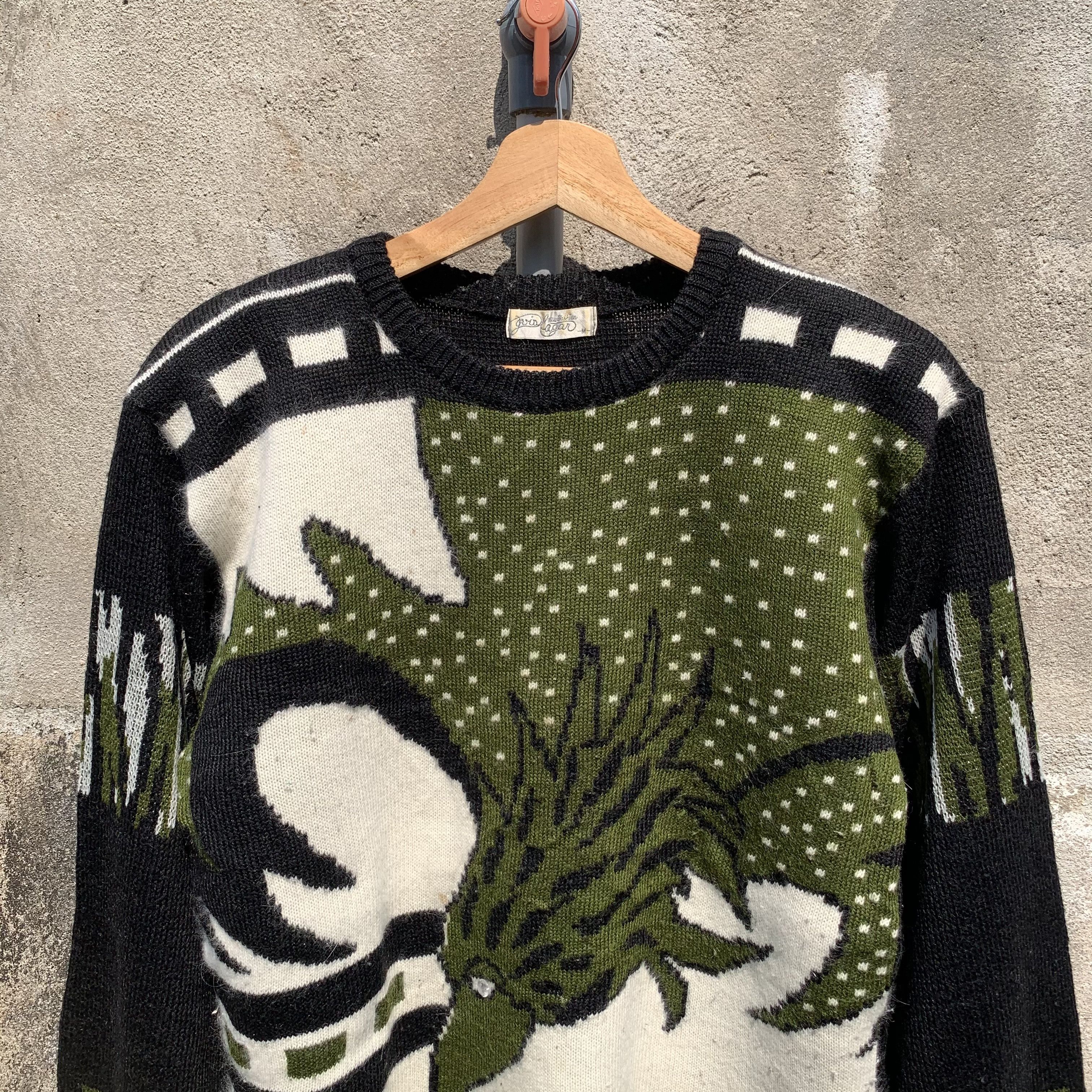 Vintage Vintage 90’s Grid Lagan Knit Jumper Double Breast Sweater Size M / US 6-8 / IT 42-44 - 2 Thumbnail