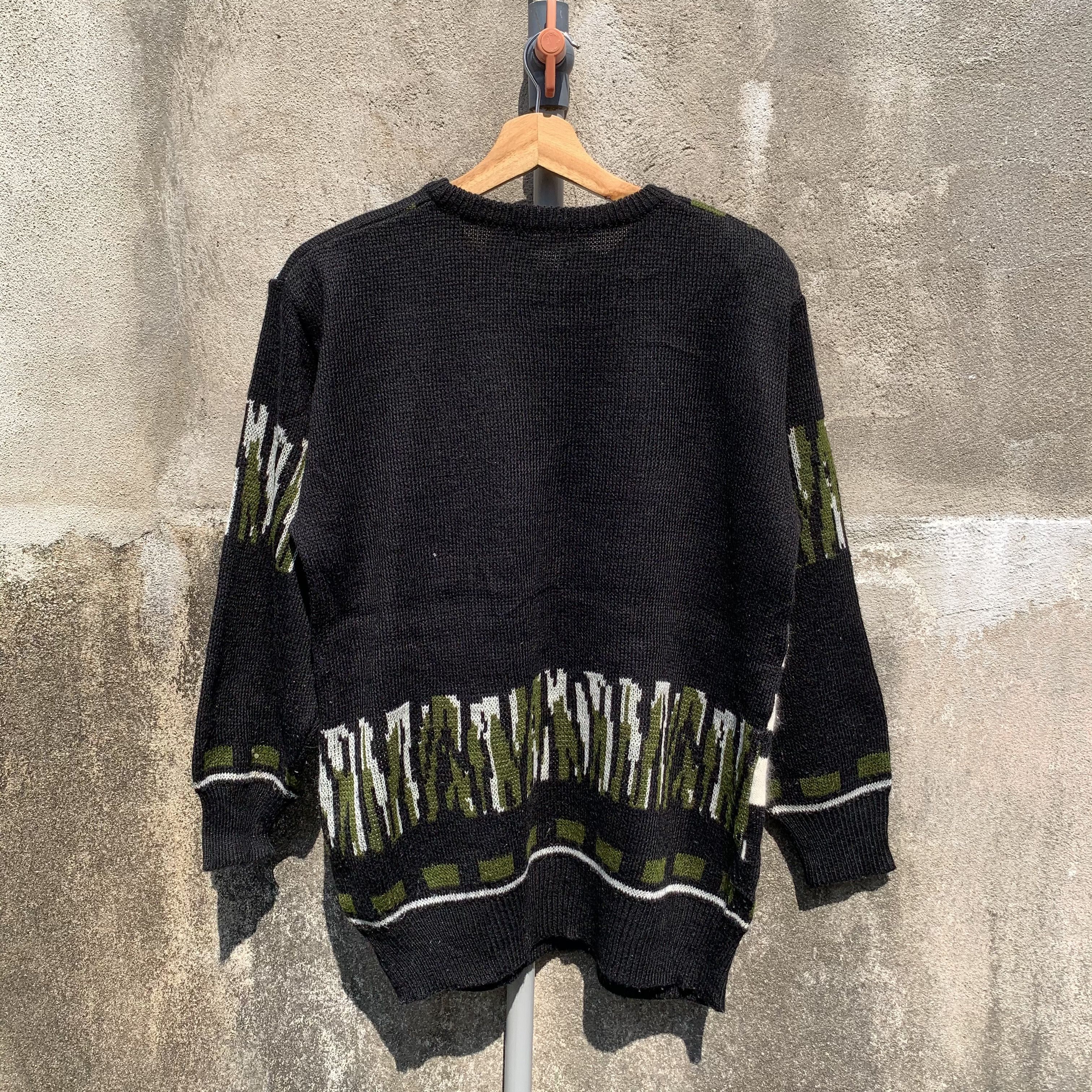 Vintage Vintage 90’s Grid Lagan Knit Jumper Double Breast Sweater Size M / US 6-8 / IT 42-44 - 11 Thumbnail
