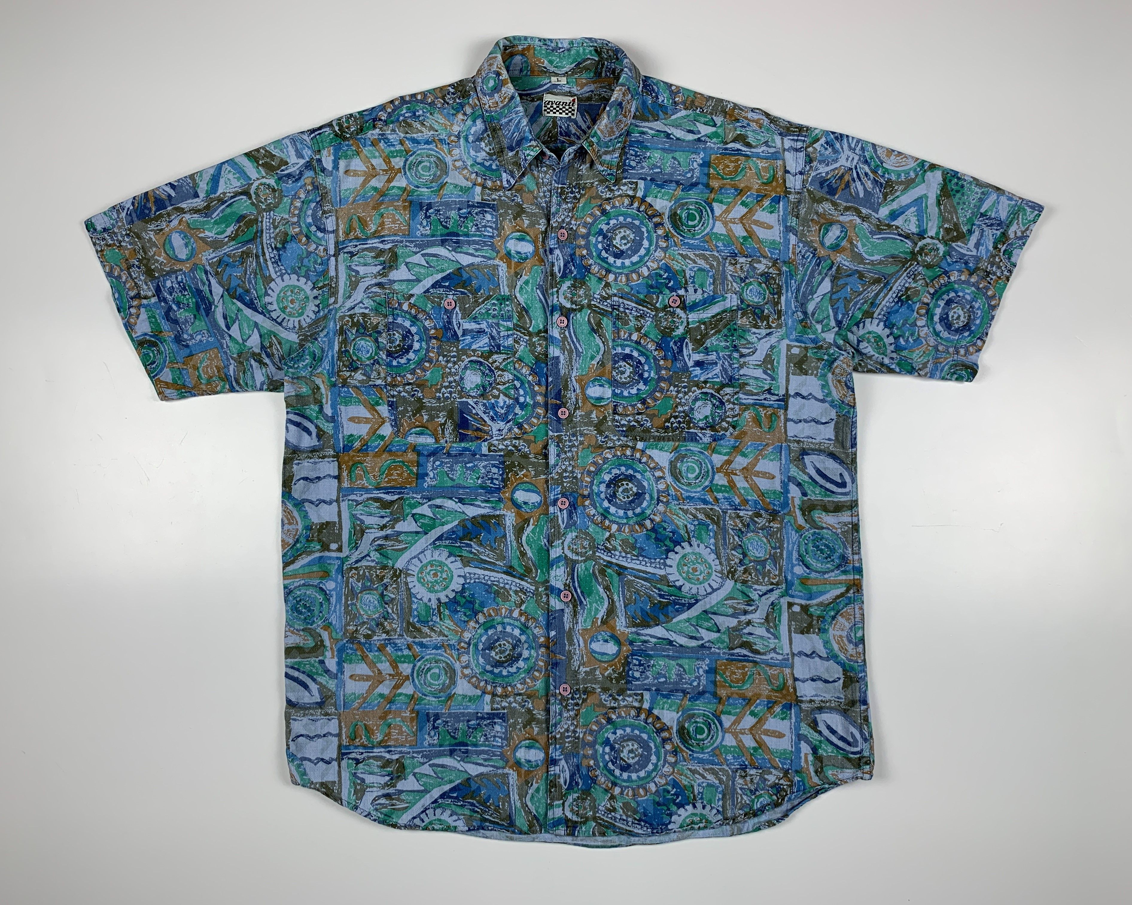 C&A 90's Avanti C & A Vintage Abstract Men's Short Sleeve Shirt Size US L / EU 52-54 / 3 - 1 Thumbnail