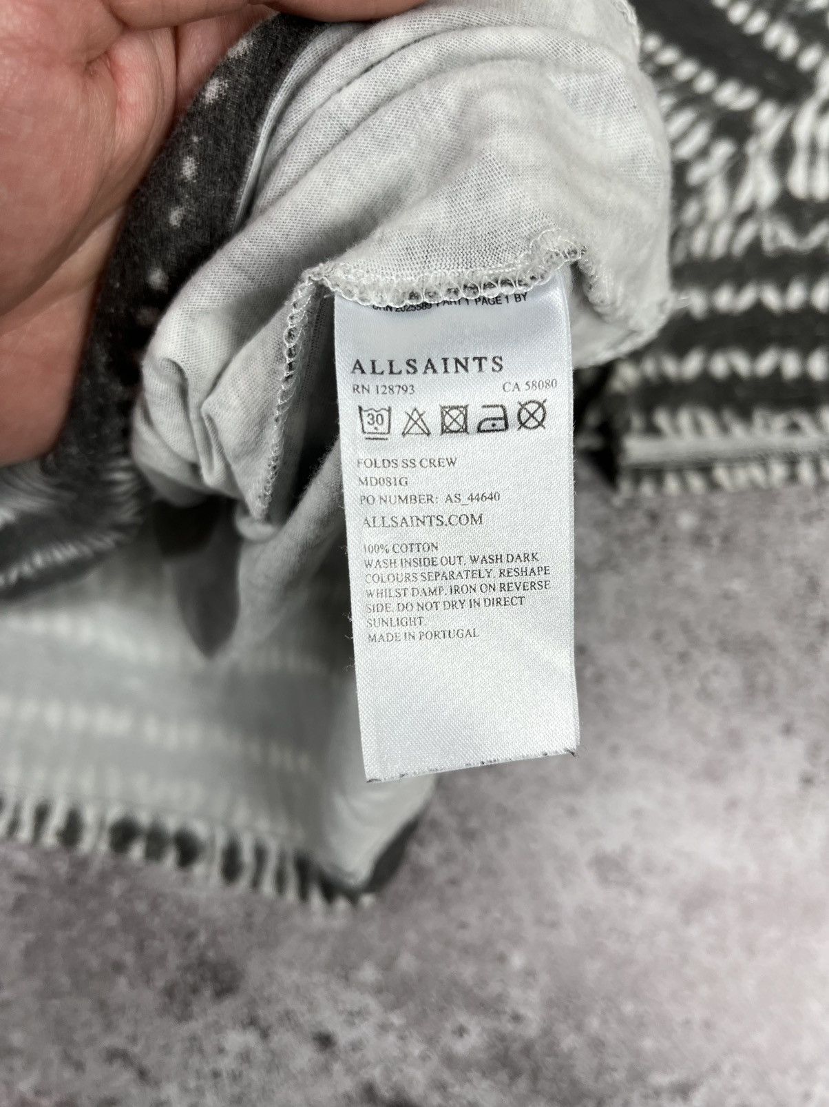 Allsaints Allsaints Folds SS Crew Abstraction T Shirt Size US M / EU 48-50 / 2 - 6 Thumbnail