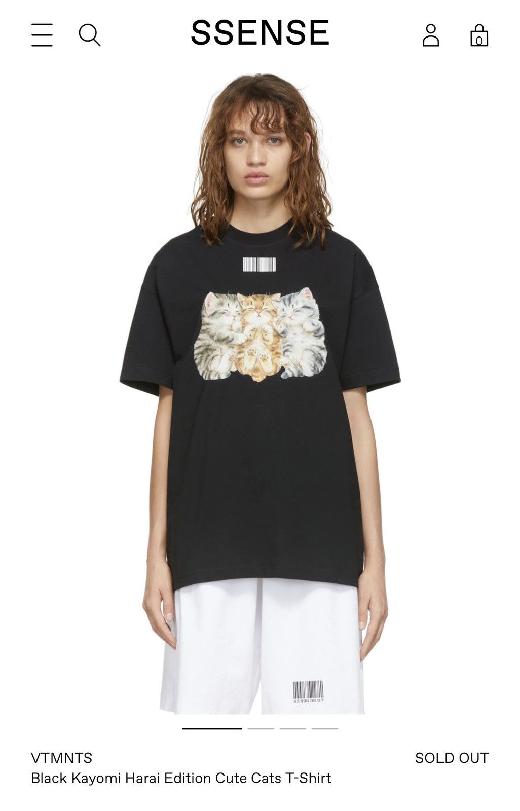 Vetements VTMNTS Black Kayomi Harai Edition Cute Cats T-Shirt