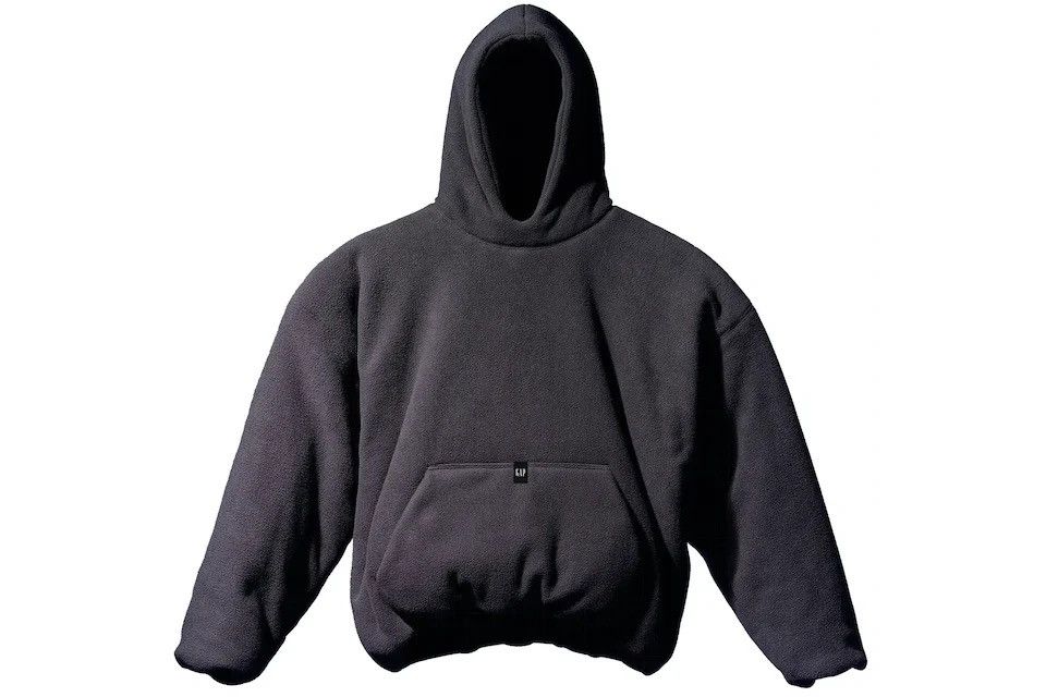 image of New Send Offer Yzy Balenciaga Gap Polar Fleece Padded Hoodie in Black, Men's (Size Medium)