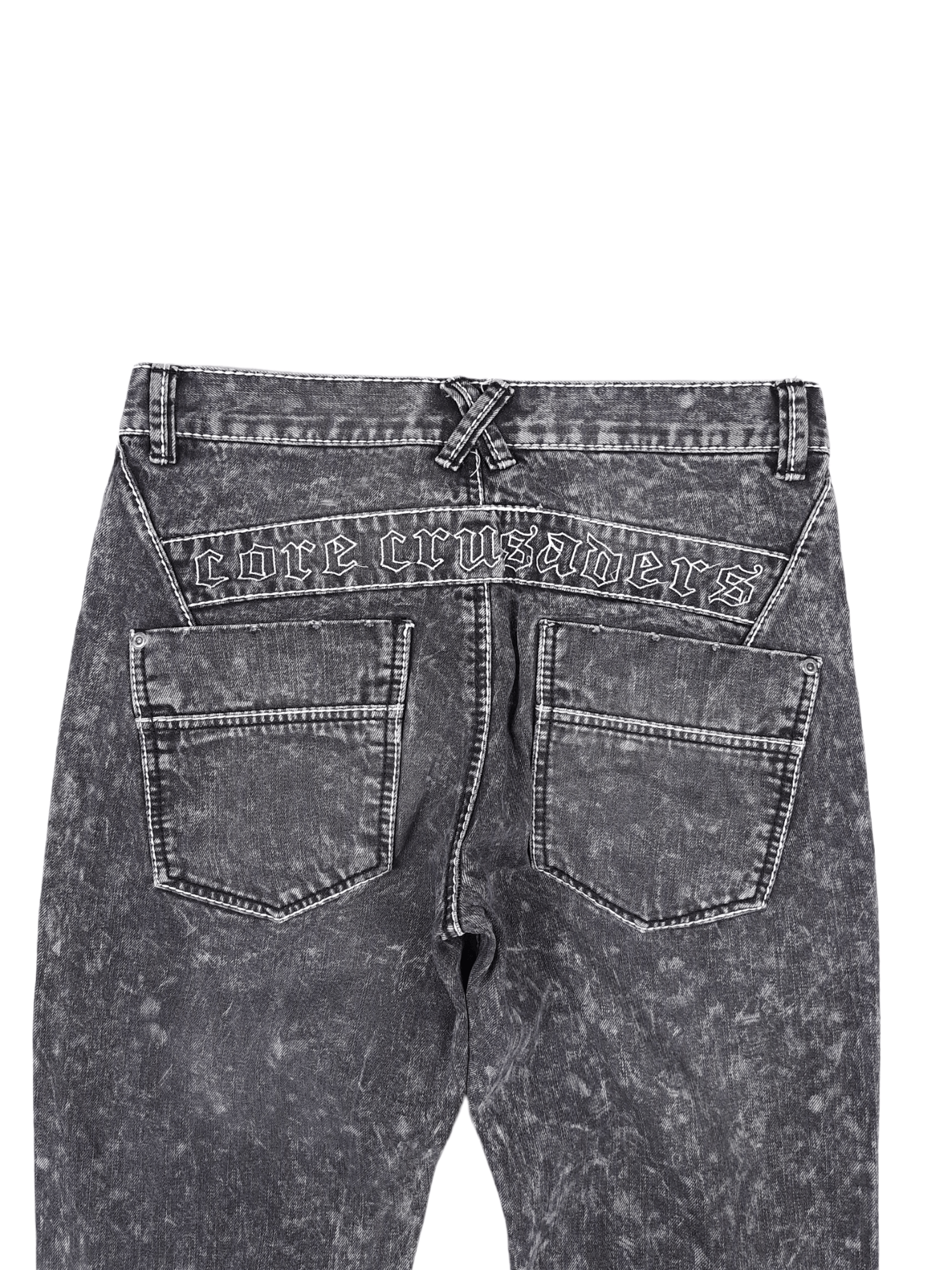 Rainbow 💎 Vintage Y2K 31/33 Core Drip Swag Chrome Gray Denim Jeans Size US 31 - 4 Thumbnail