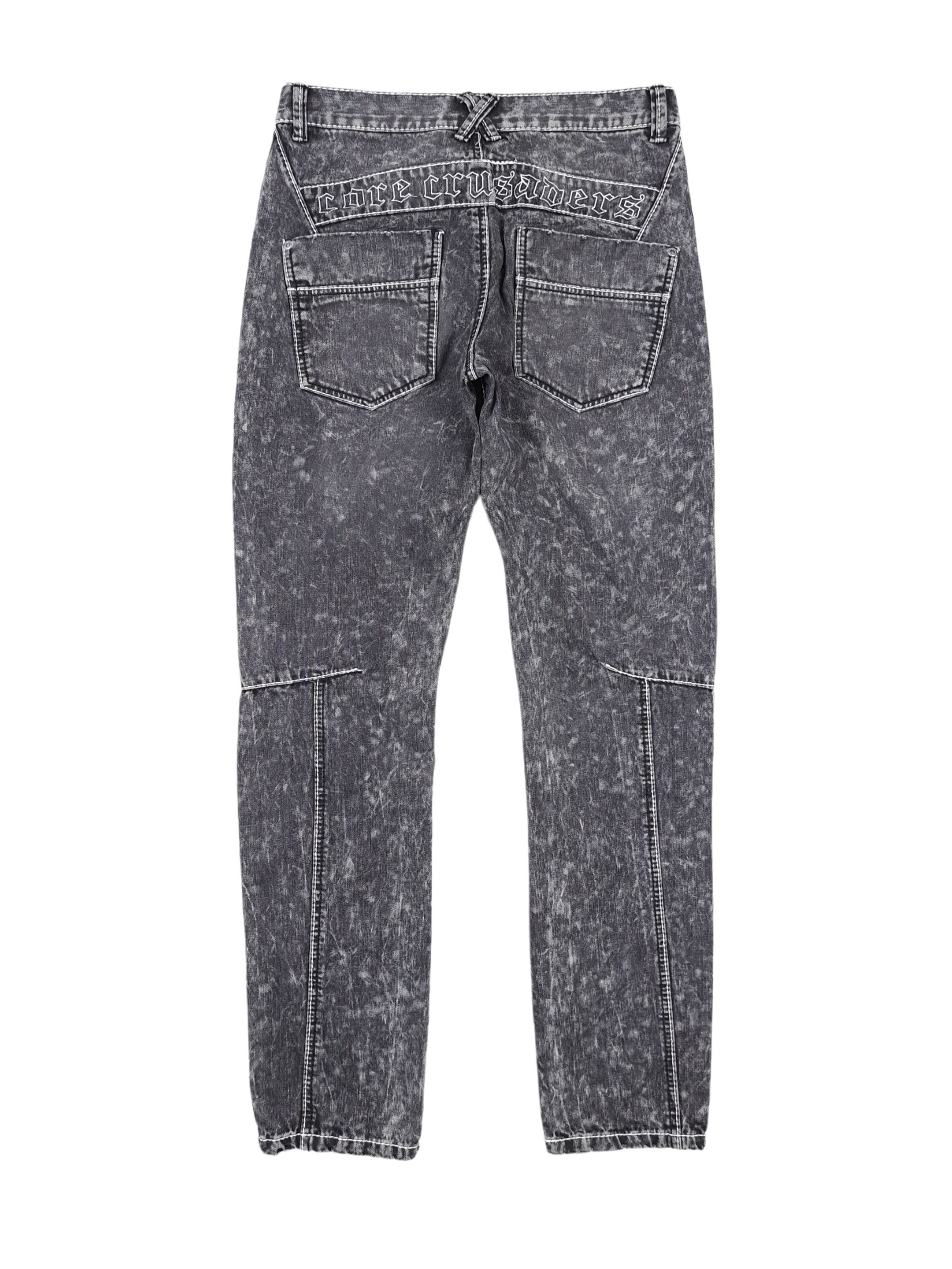 Rainbow 💎 Vintage Y2K 31/33 Core Drip Swag Chrome Gray Denim Jeans Size US 31 - 2 Thumbnail
