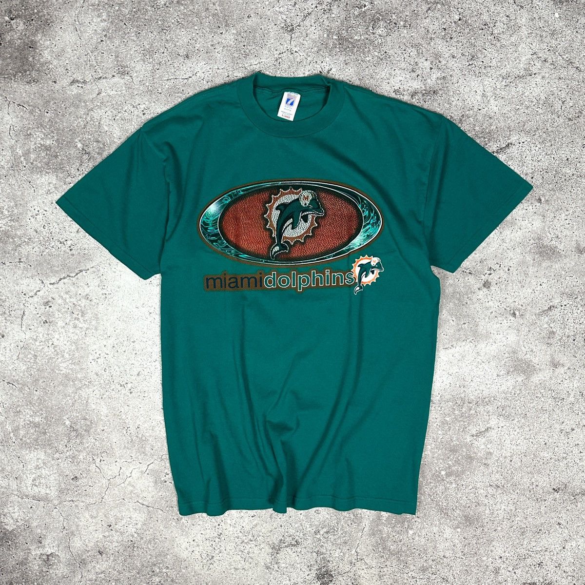 MLB Vintage 90s Miami Dolphins Logo 7 Indianapolis NFL tee MLB Size US XL / EU 56 / 4 - 1 Thumbnail