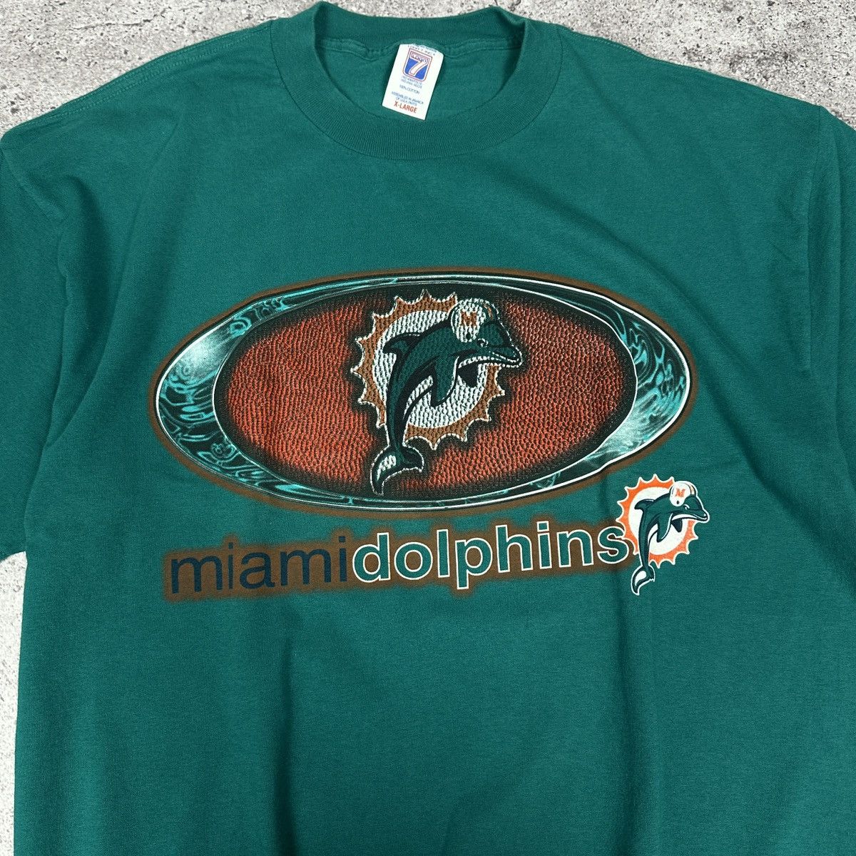 MLB Vintage 90s Miami Dolphins Logo 7 Indianapolis NFL tee MLB Size US XL / EU 56 / 4 - 4 Thumbnail