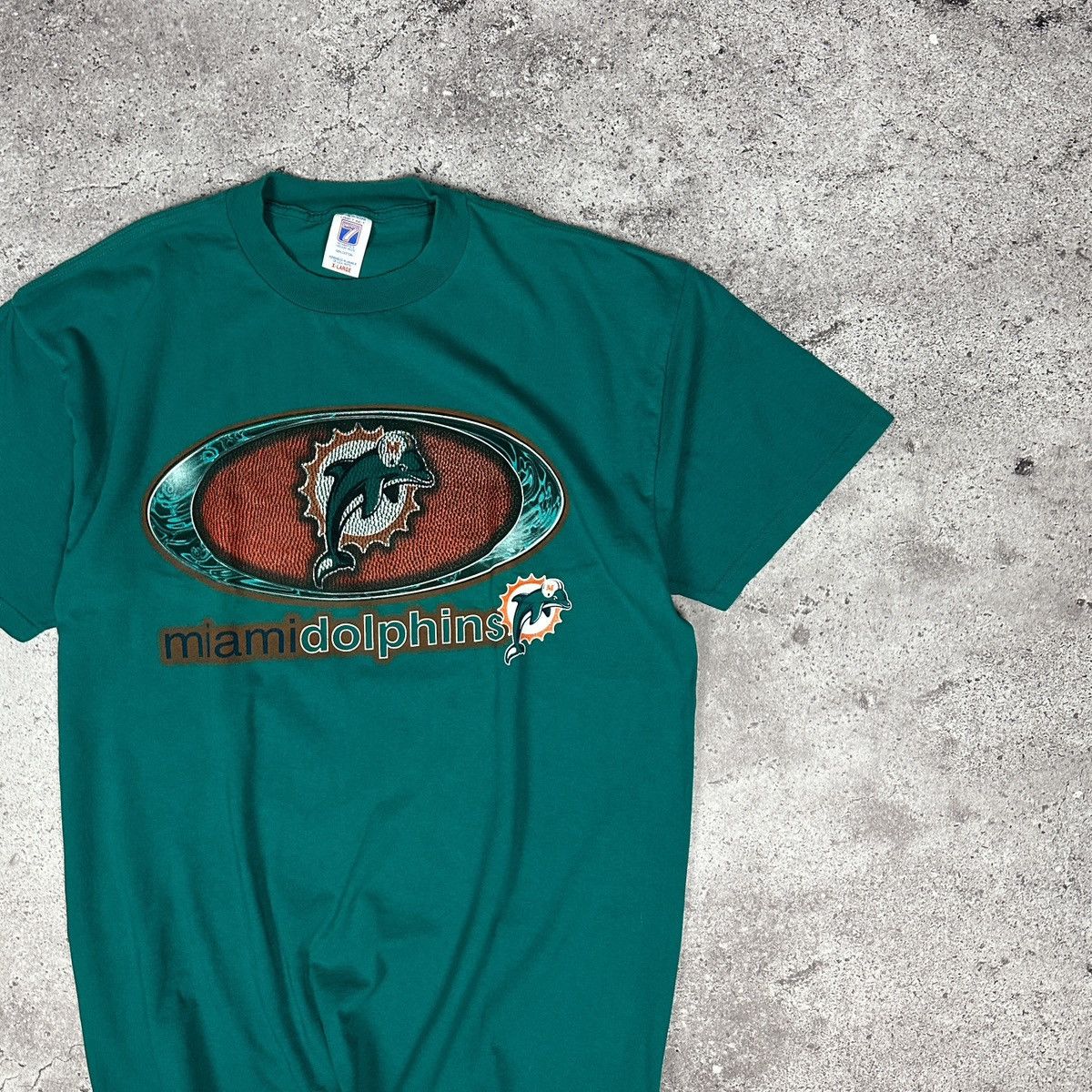 MLB Vintage 90s Miami Dolphins Logo 7 Indianapolis NFL tee MLB Size US XL / EU 56 / 4 - 2 Thumbnail