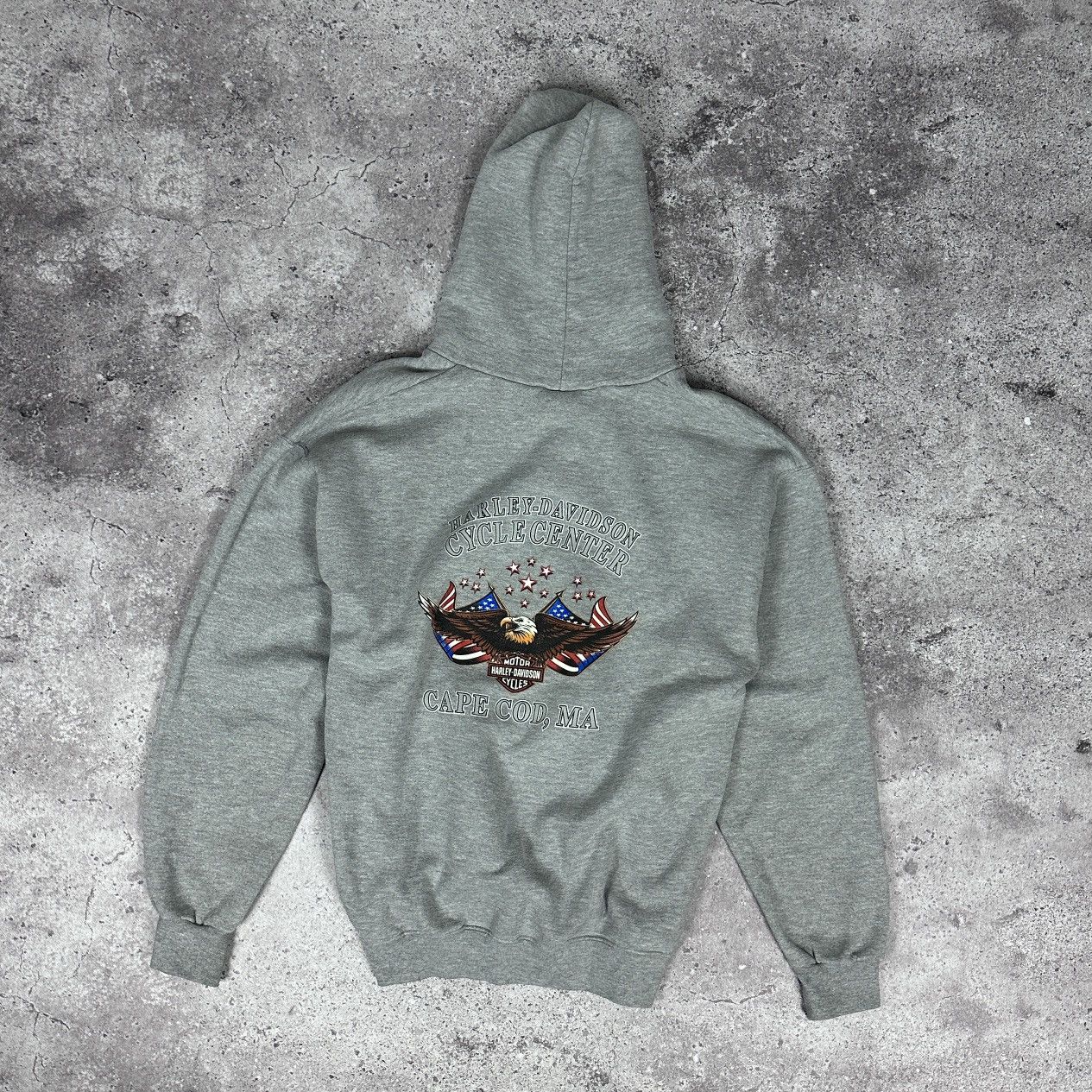 Harley Davidson Vintage 00s Harley Davidson USA Eagle logo Cape Cod Hoodie Size US L / EU 52-54 / 3 - 1 Thumbnail