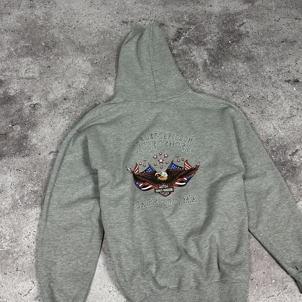 Harley Davidson Vintage 00s Harley Davidson USA Eagle logo Cape Cod Hoodie Size US L / EU 52-54 / 3 - 4 Thumbnail