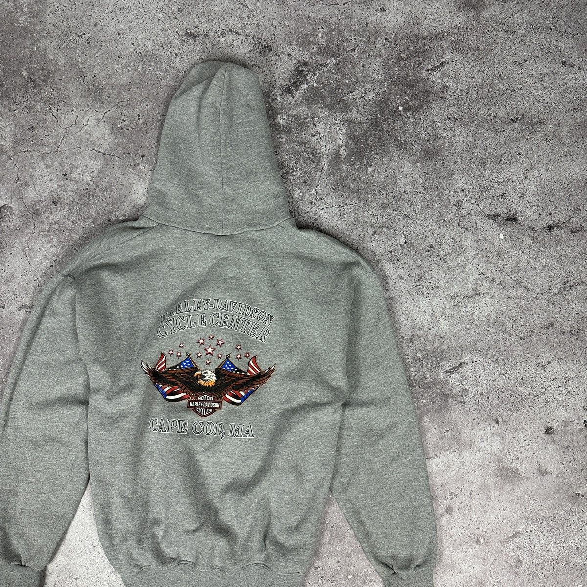 Harley Davidson Vintage 00s Harley Davidson USA Eagle logo Cape Cod Hoodie Size US L / EU 52-54 / 3 - 2 Thumbnail