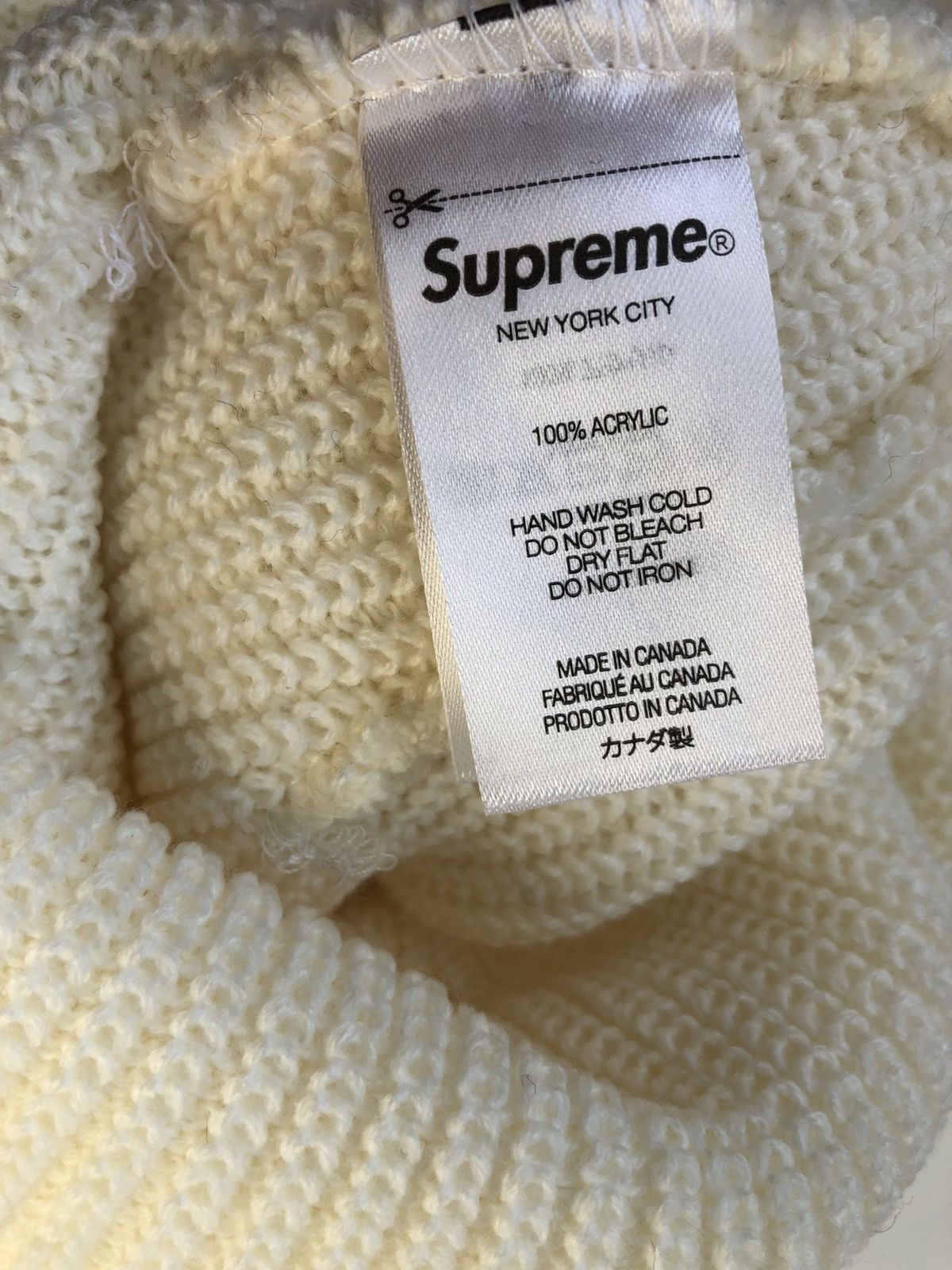 Supreme FW21 Loose Gauge Beanie WHITE Size ONE SIZE - 3 Thumbnail