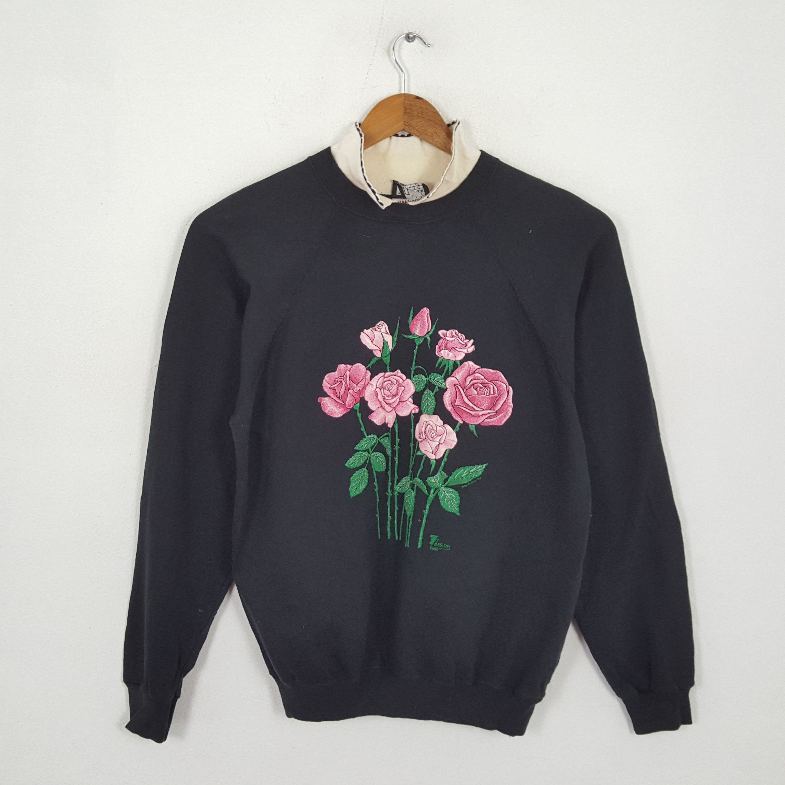 Vintage 90's ZIG ZAG Flowers Streetwear Sweatshirts