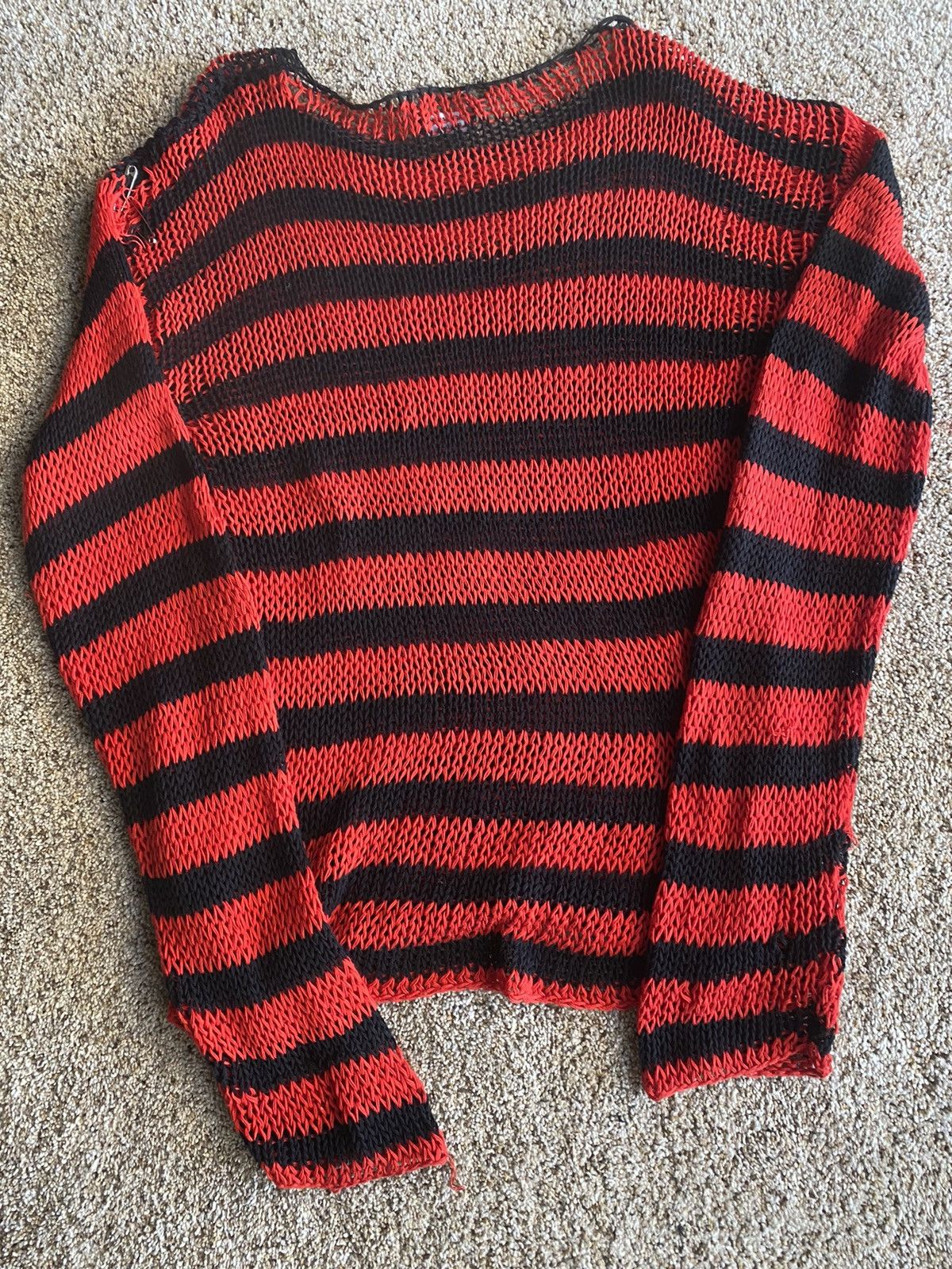 Raf Simons Raf simons Redux SS21 Striped Open Knit Cotton Sweater Size US M / EU 48-50 / 2 - 10 Thumbnail
