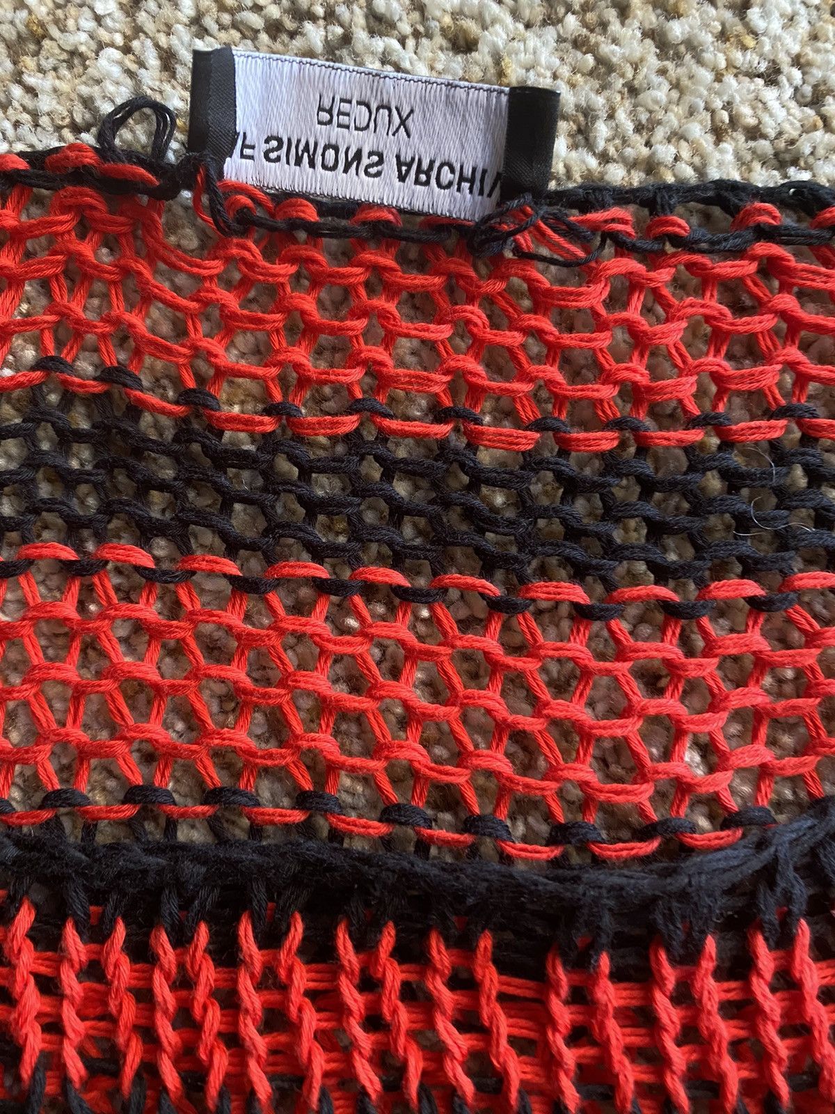 Raf Simons Raf simons Redux SS21 Striped Open Knit Cotton Sweater Size US M / EU 48-50 / 2 - 5 Thumbnail