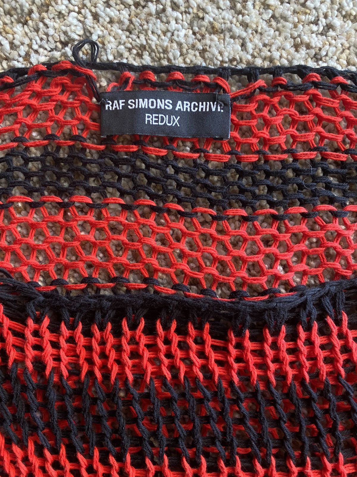 Raf Simons Raf simons Redux SS21 Striped Open Knit Cotton Sweater Size US M / EU 48-50 / 2 - 4 Thumbnail