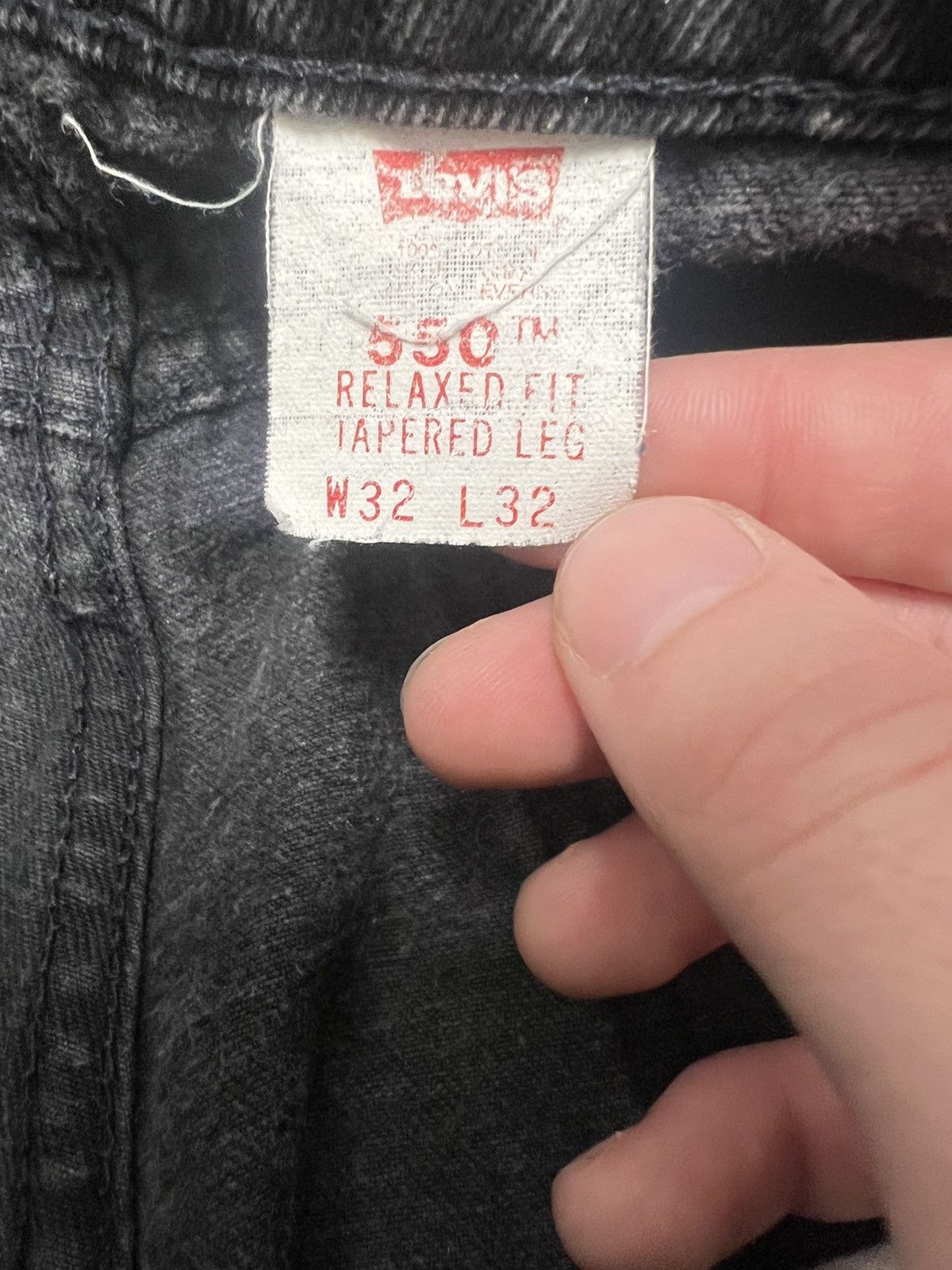 Levi's × Vintage Vintage Levi’s 550 Orange Tab’s Faded Black - 1990 Size US 32 / EU 48 - 4 Thumbnail