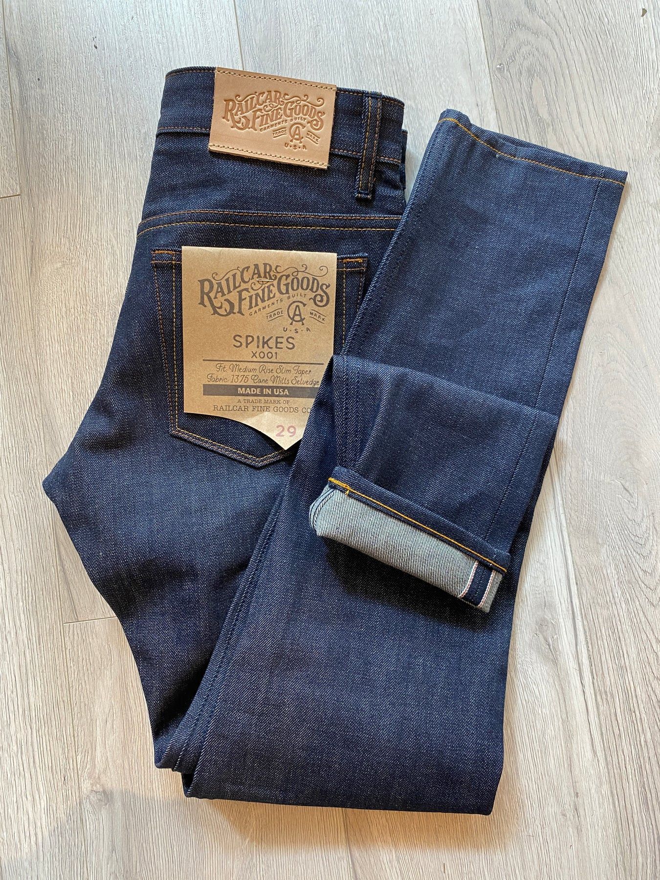 Railcar Fine Goods Railcar Fine Goods Spikes x001 Slim Taper 13.5oz Jeans Size US 36 / EU 52 - 2 Thumbnail