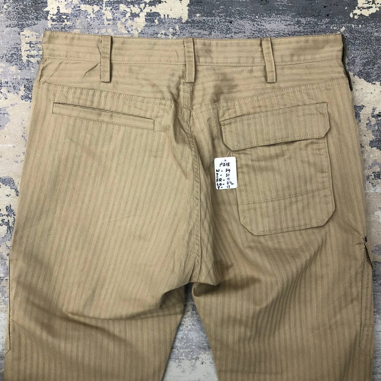 Japanese Brand P315 AZITO JAPAN STRIPED CARGO PANT Size US 34 / EU 50 - 4 Thumbnail