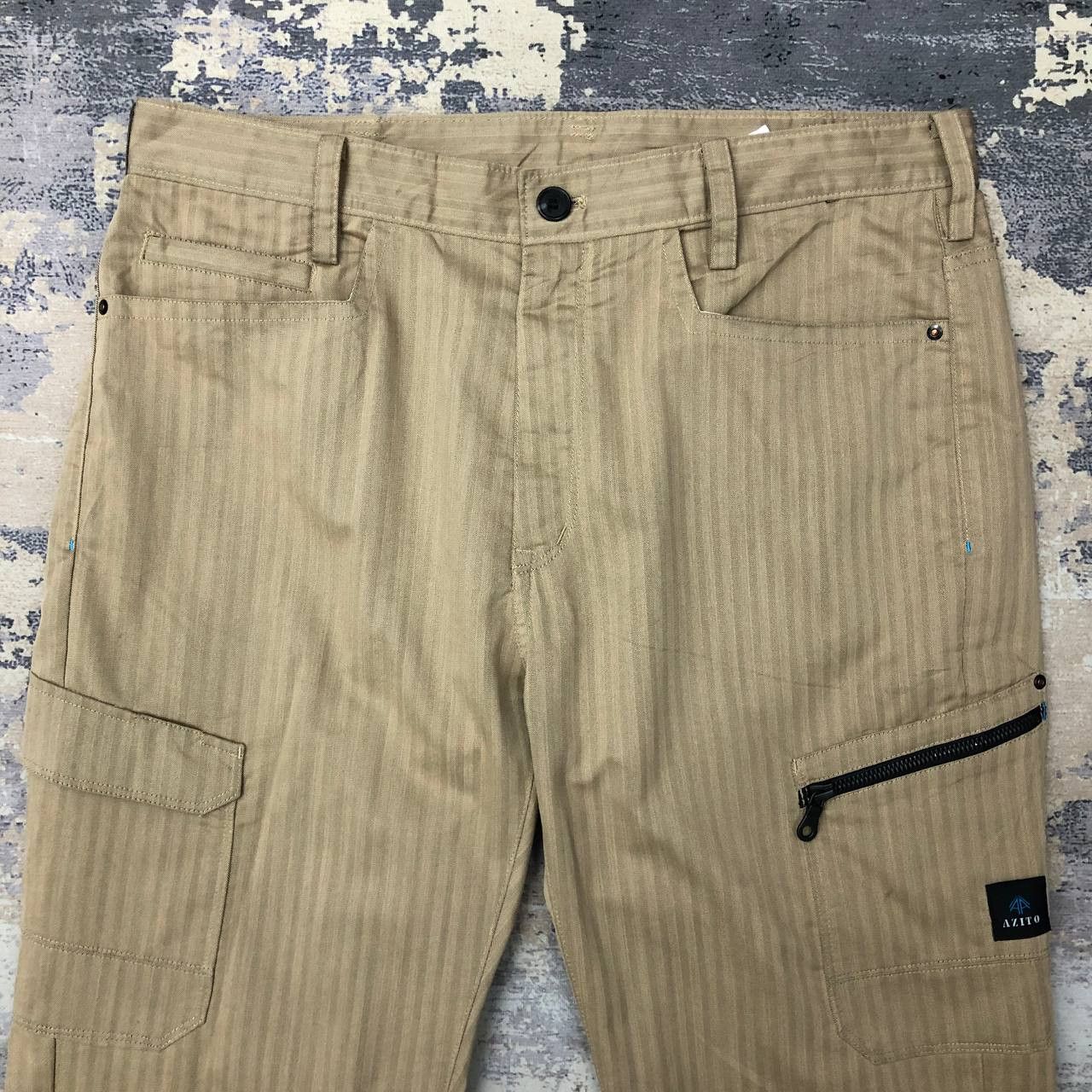 Japanese Brand P315 AZITO JAPAN STRIPED CARGO PANT Size US 34 / EU 50 - 3 Thumbnail