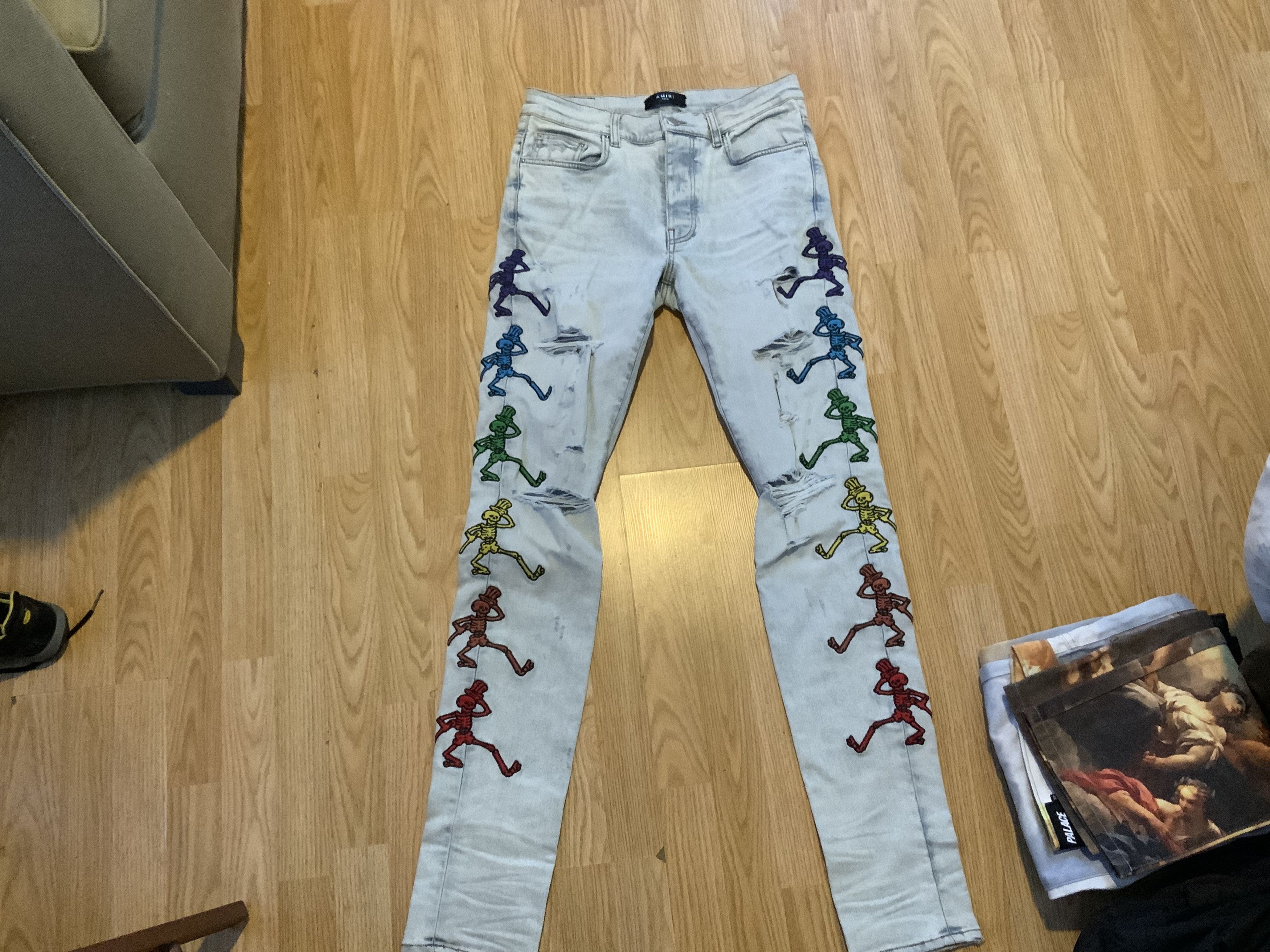 Amiri Grateful Dead Embroidered Jeans 2020