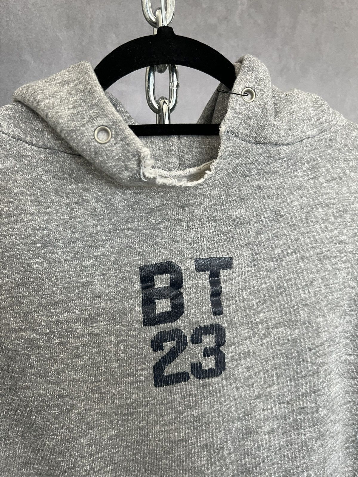 Vintage Vintage 60s / 70s heather grey “BT23” contrast stitch hoodie Size ONE SIZE - 4 Thumbnail