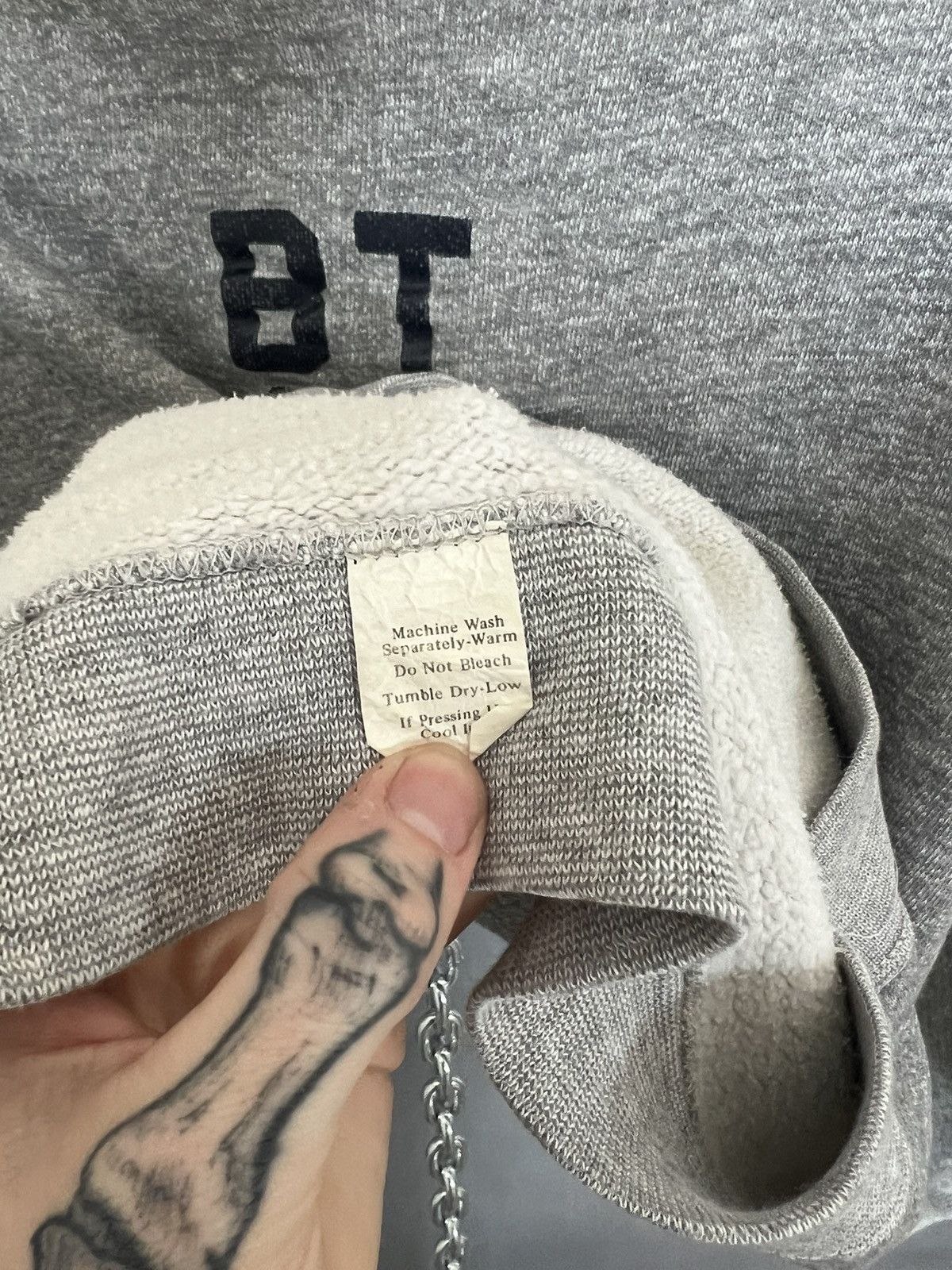 Vintage Vintage 60s / 70s heather grey “BT23” contrast stitch hoodie Size ONE SIZE - 6 Thumbnail