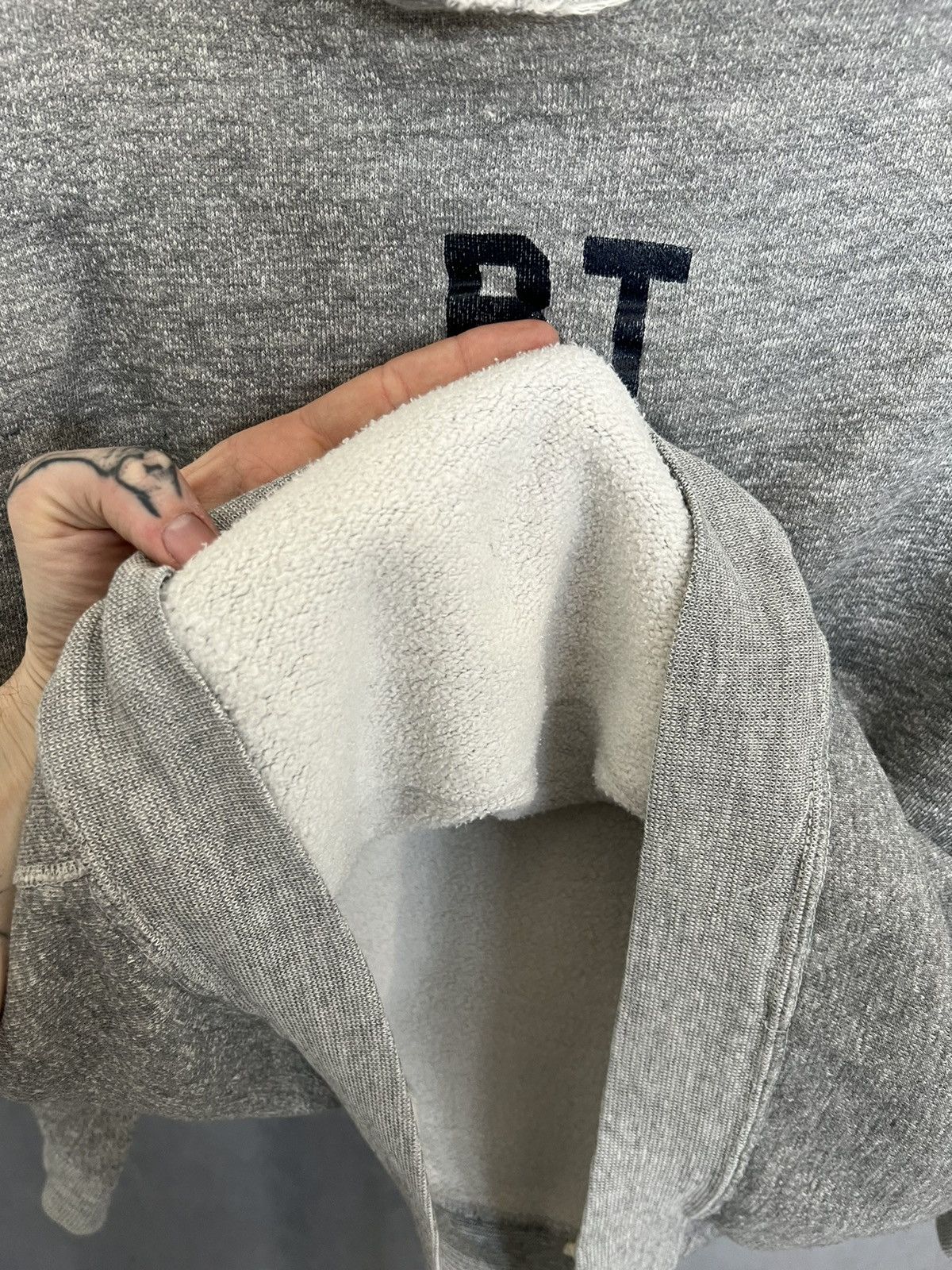 Vintage Vintage 60s / 70s heather grey “BT23” contrast stitch hoodie Size ONE SIZE - 5 Thumbnail