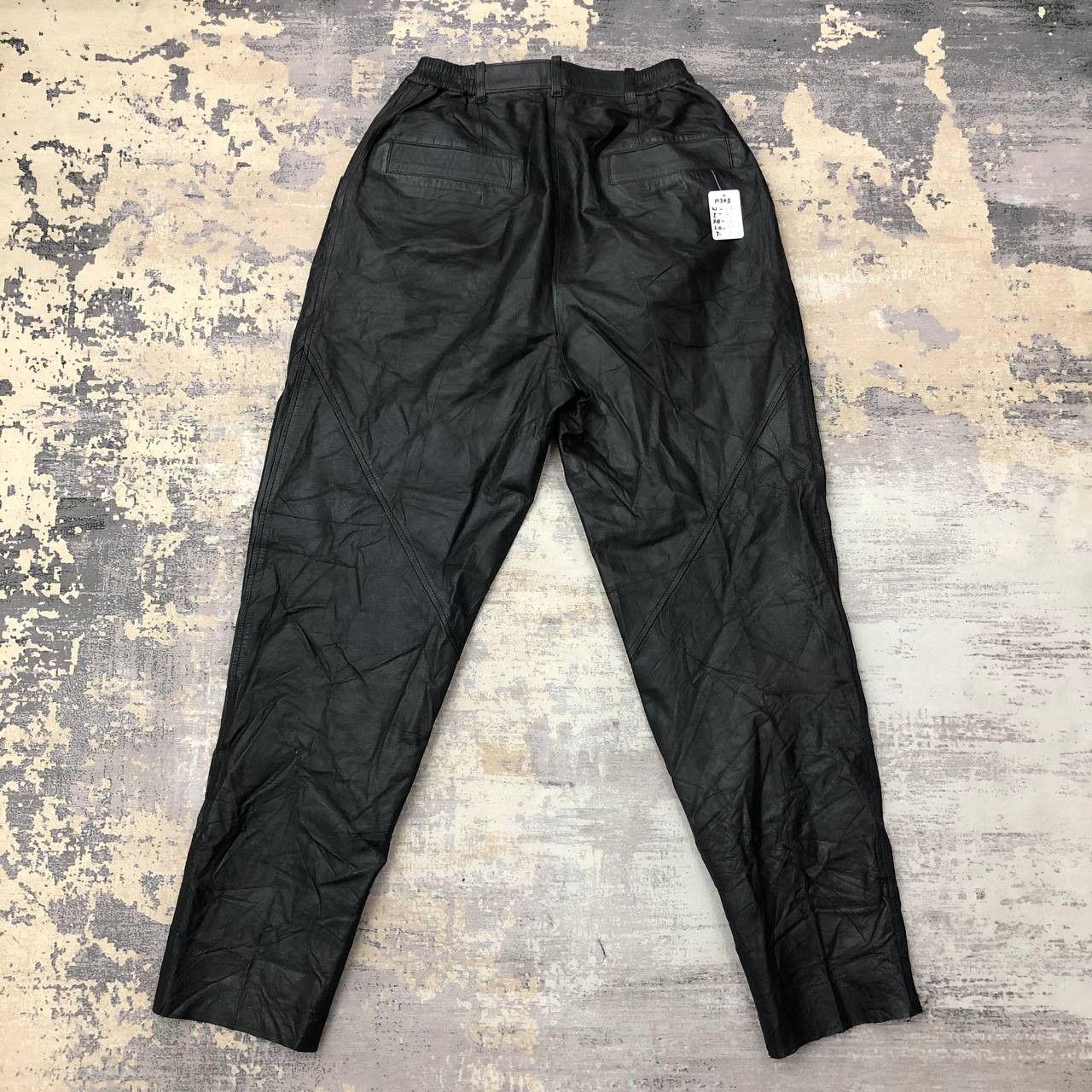 Japanese Brand P305 LEATHER HIGH WAIST PANTS Size 24" / US 00 / IT 34 - 2 Thumbnail