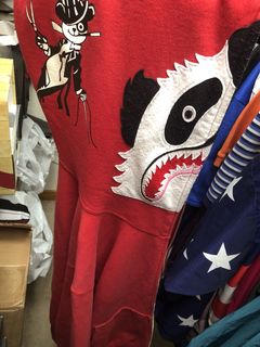 A Bathing Ape NFS Limited Red Camo Panda Hoodie, Size L, bape