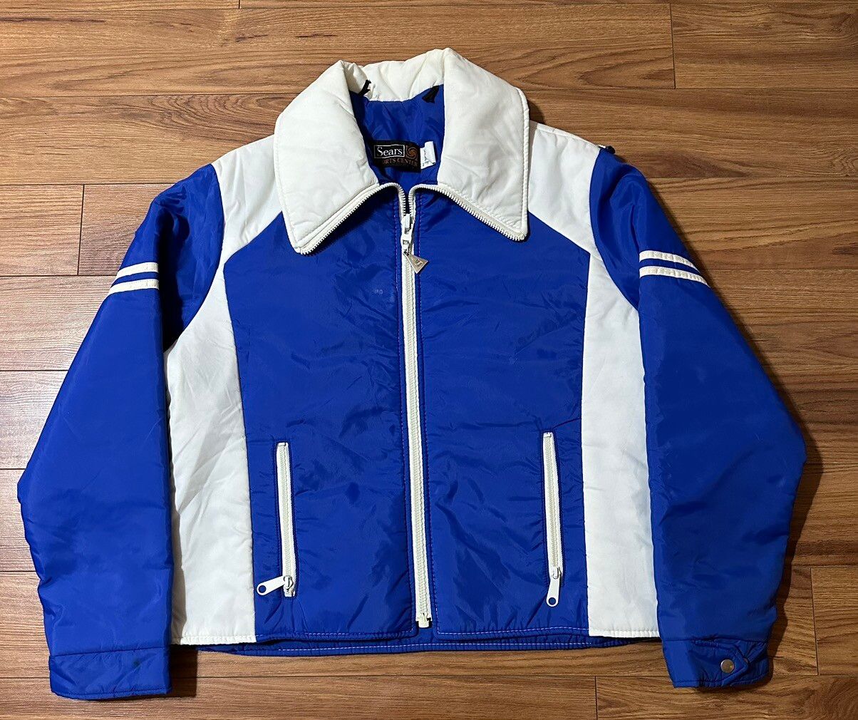 Vintage 1970s USA Made Sears Sportscenter Blue/White Zip up Jacket L Size US L / EU 52-54 / 3 - 1 Preview