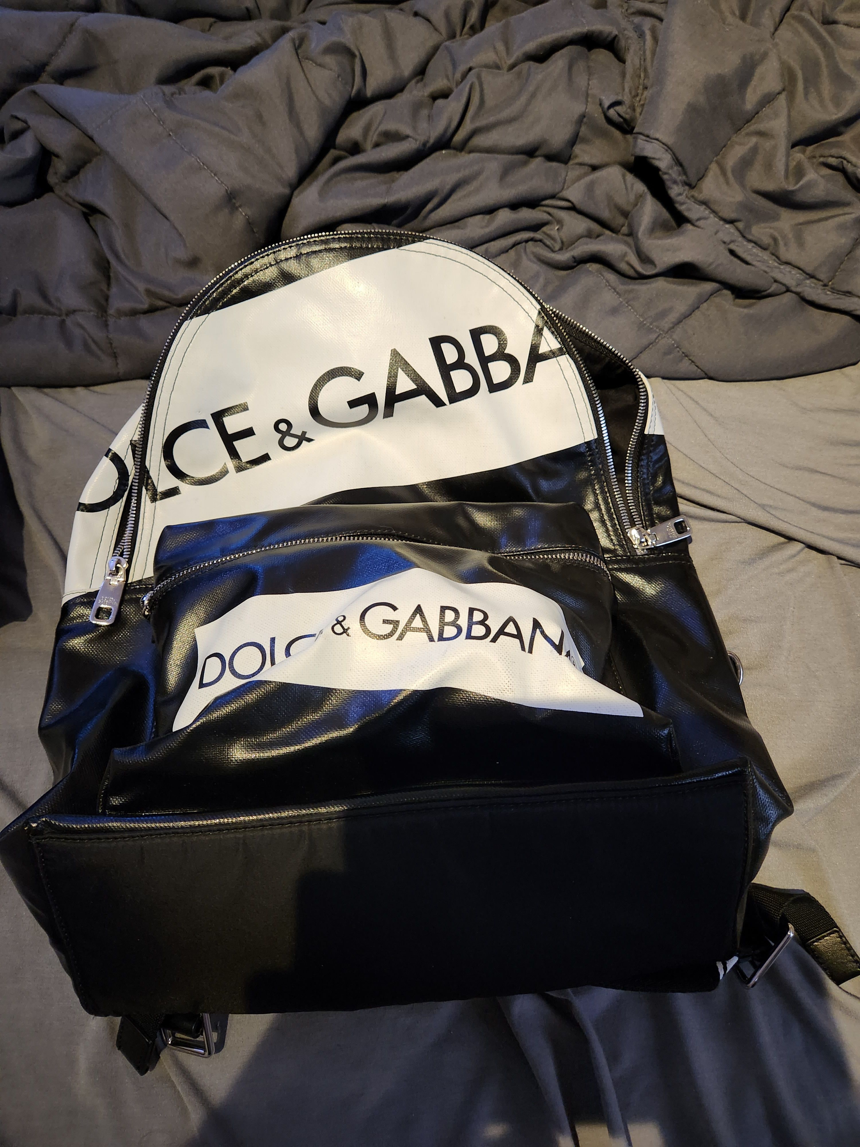 Dolce & Gabbana VULCANO Black Nylon #DGFAMILY Embellished Backpack Bag
