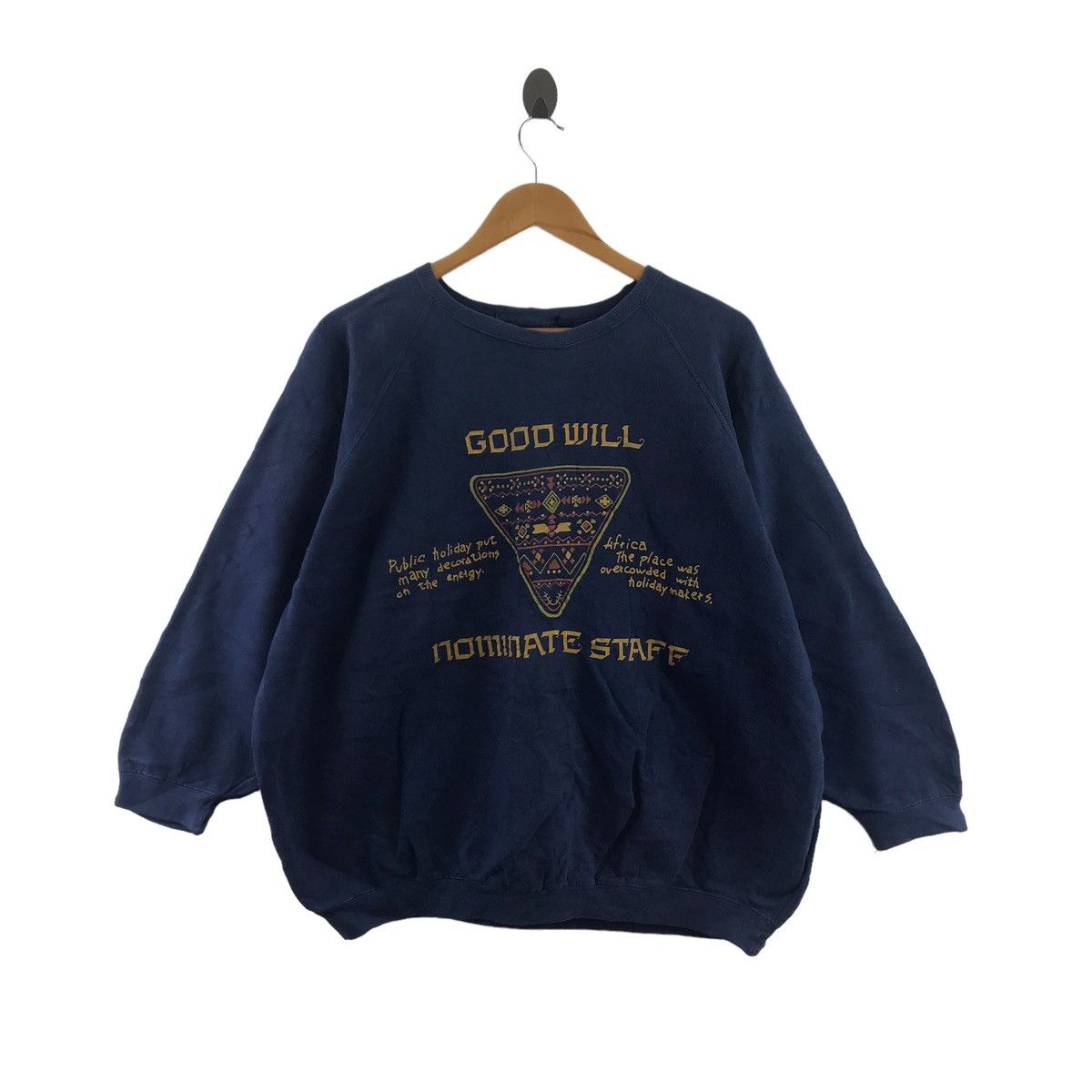 GOOD WILL NOMINATE Staff Print Japanese Brand Oversize Navy