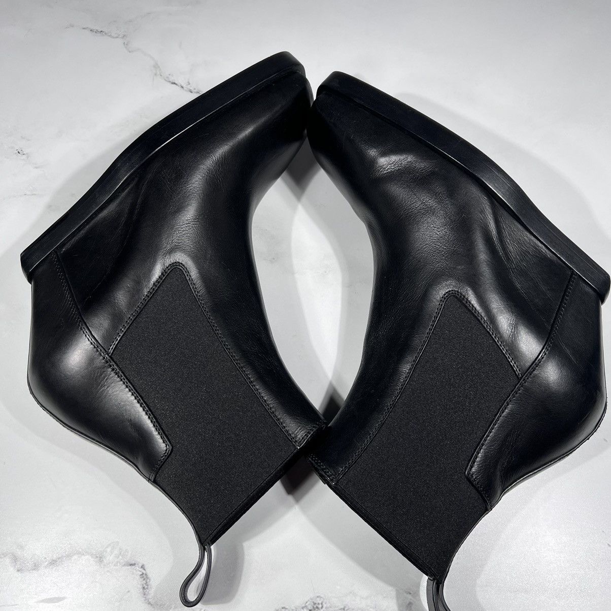 Rick Owens Rick Owens Elastic Sliver Toe Black Leather Wedges Boots Size US 6 / IT 36 - 10 Thumbnail