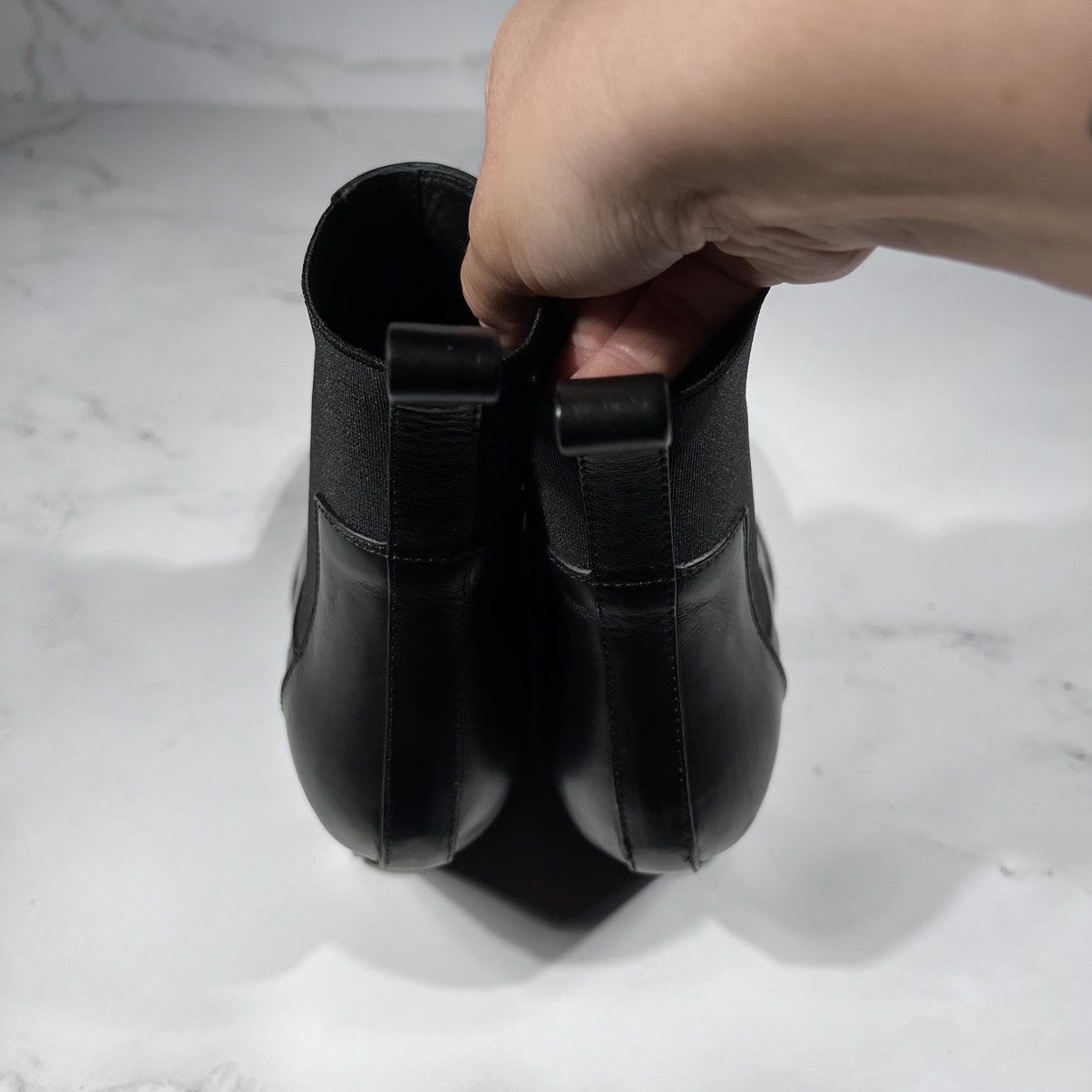 Rick Owens Rick Owens Elastic Sliver Toe Black Leather Wedges Boots Size US 6 / IT 36 - 7 Thumbnail