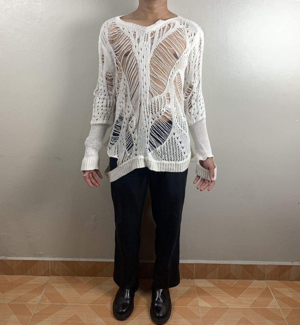 トップス JUNYA WATANABE draperies lace pullover Junya Watanabe S/S 2012 embroidered lace dress — JAMES VELORIA