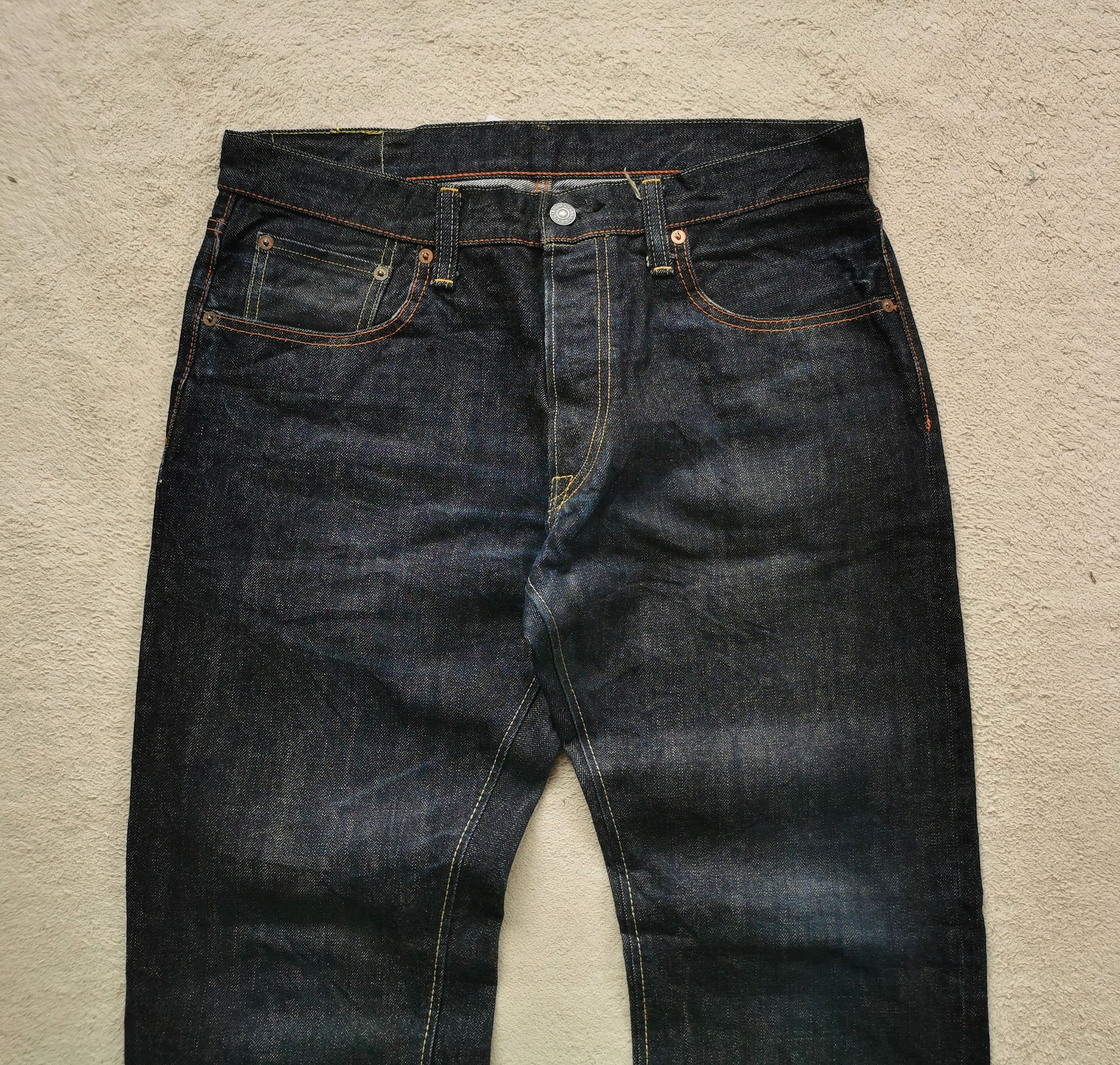 image of Archival Clothing x Eight G Lot 601 Selvedge Denim Jeans in Dark Blue, Men's (Size 32)