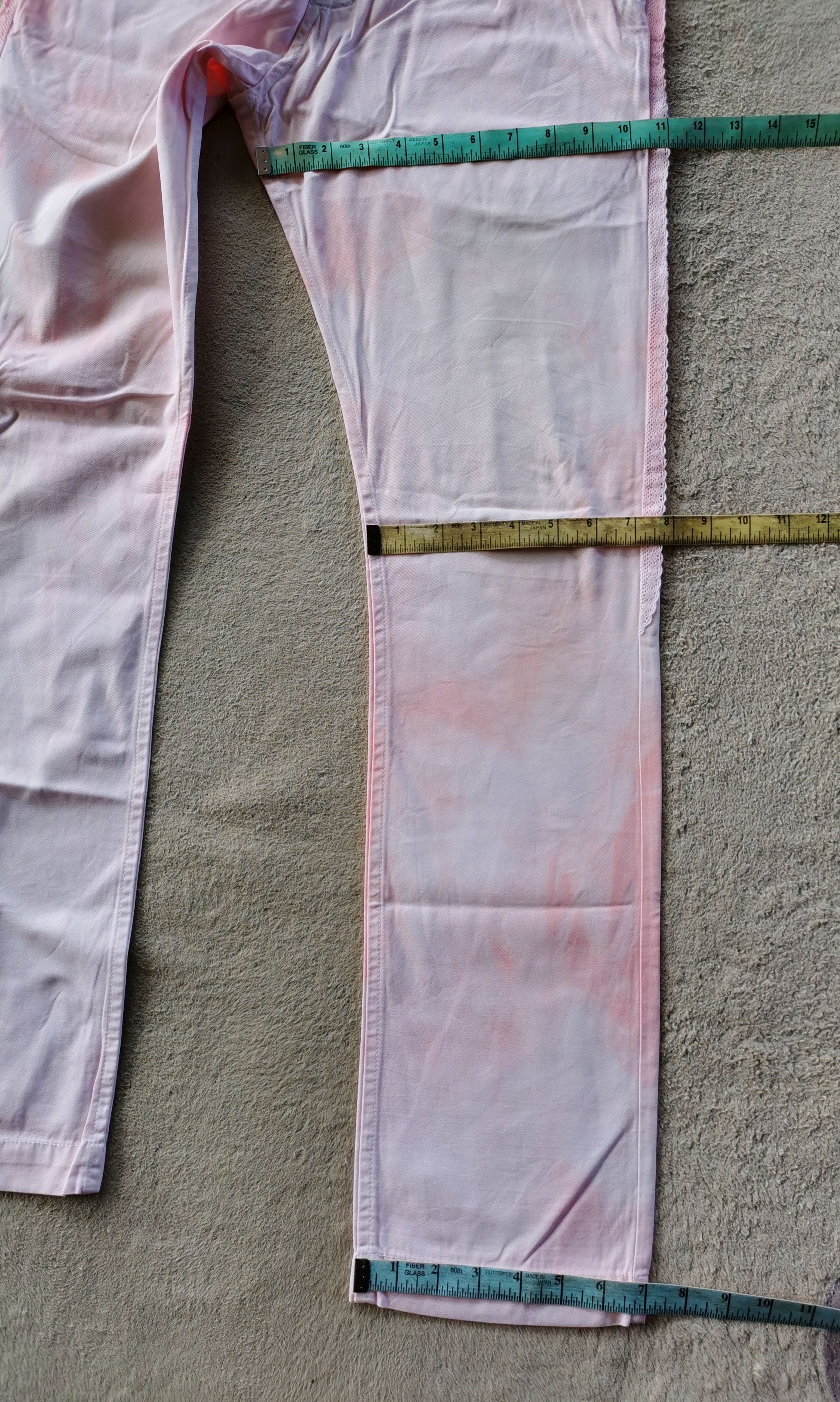 Issey Miyake × Pleats Please Issey Miyake × Tsumori Chisato Tsumori Chisato Pink Tie Dye Jeans Size US 31 - 8 Thumbnail