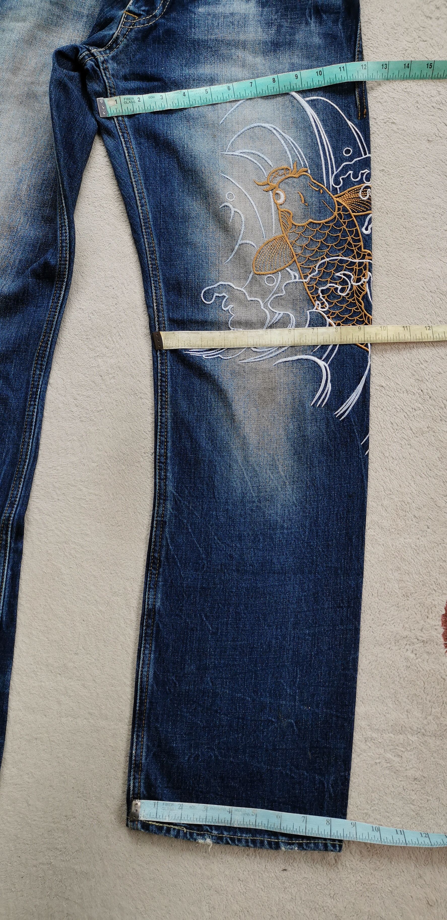 Eternal Eternal Koi Fish Embroidery Denim Japan Jeans Size US 31 - 9 Thumbnail