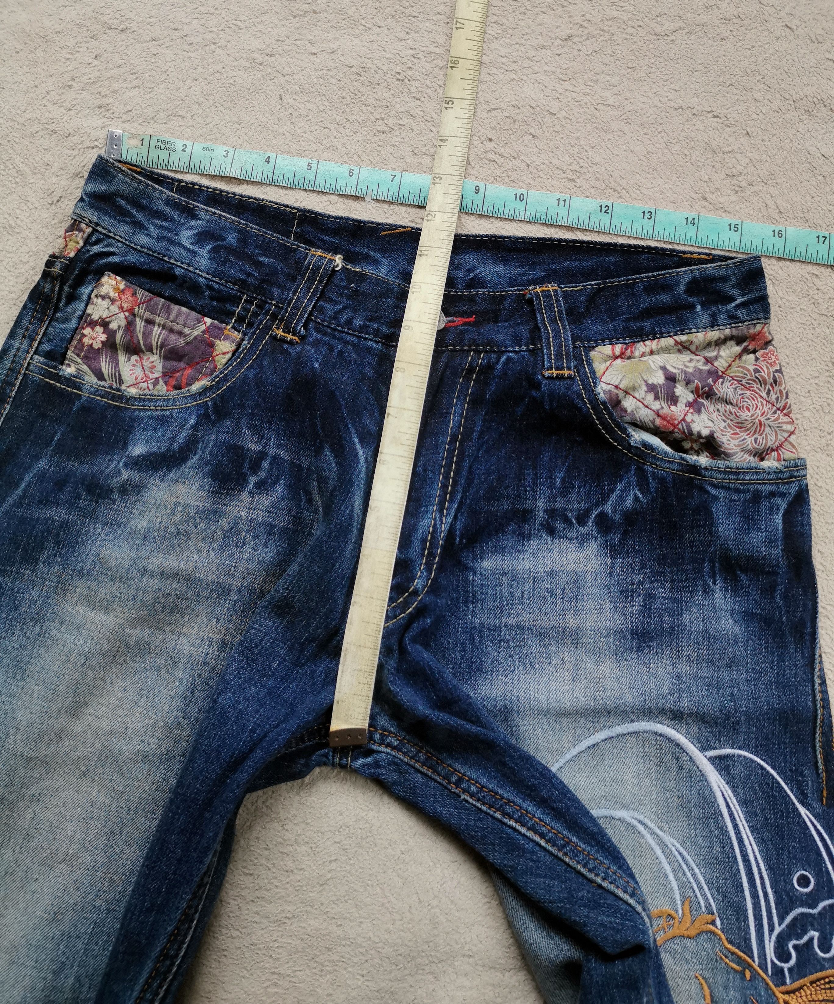 Eternal Eternal Koi Fish Embroidery Denim Japan Jeans Size US 31 - 8 Thumbnail