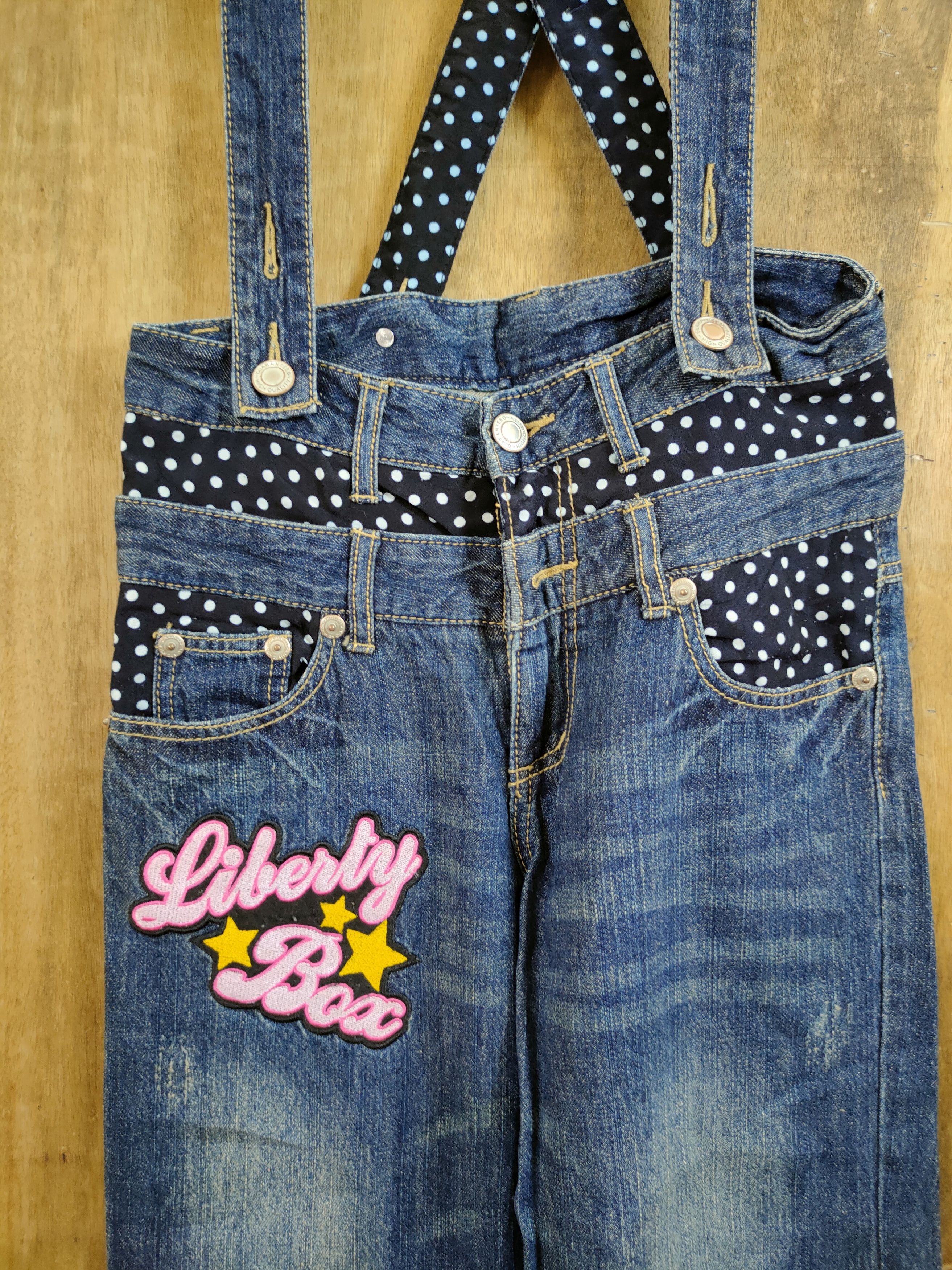 Japanese Brand DLL Liberty Box denim overall double waist pants #1090 Size 28" / US 6 / IT 42 - 4 Thumbnail