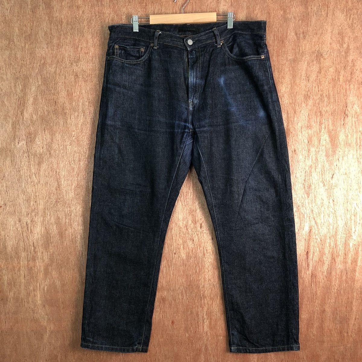 Japanese Brand DLL Uniqlo Dark Blue distressed Denim Pants #c266 Size US 36 / EU 52 - 1 Thumbnail