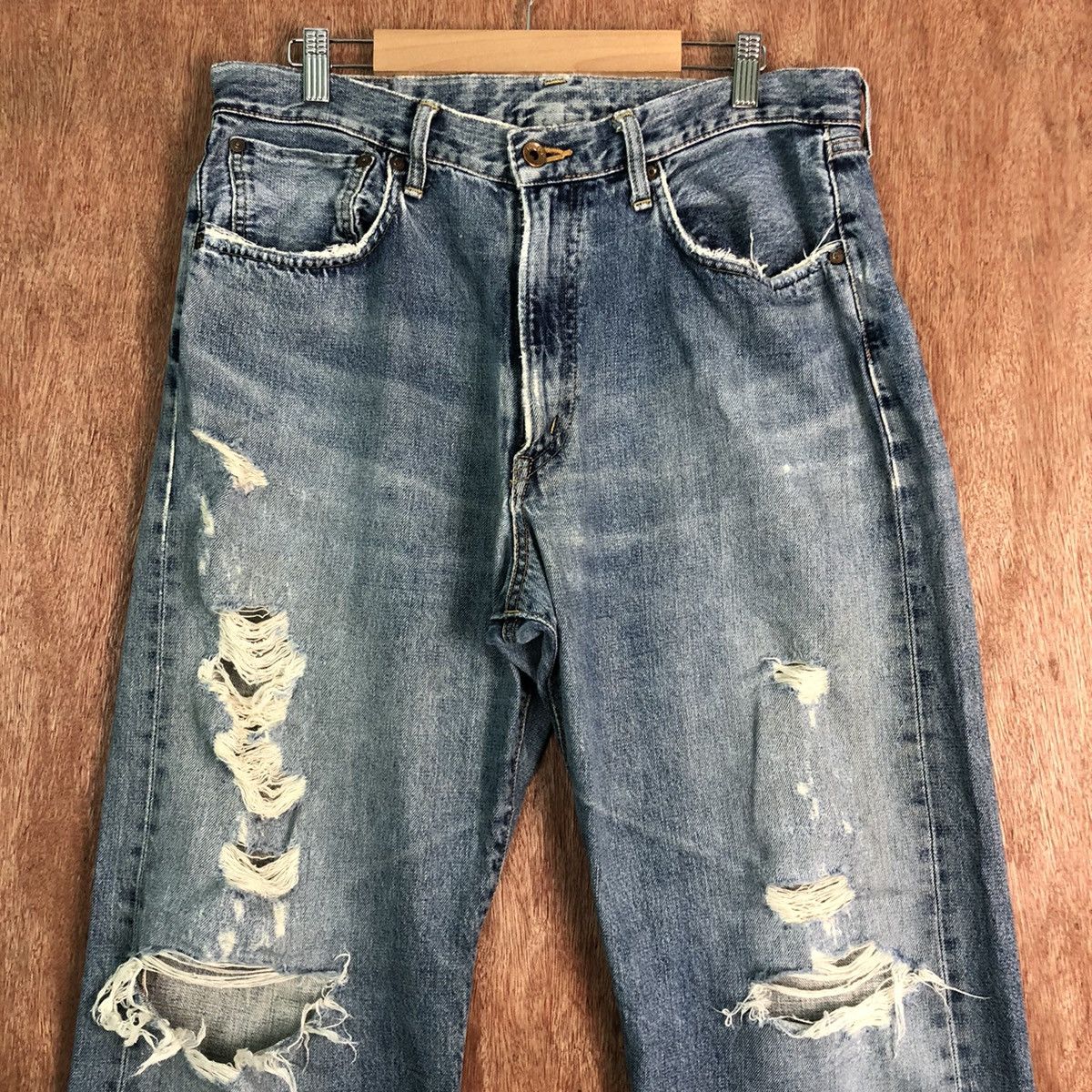 Edwin DLL Edwin japan Vintage Distressed Blue Denim Pants #C250 Size US 34 / EU 50 - 2 Thumbnail