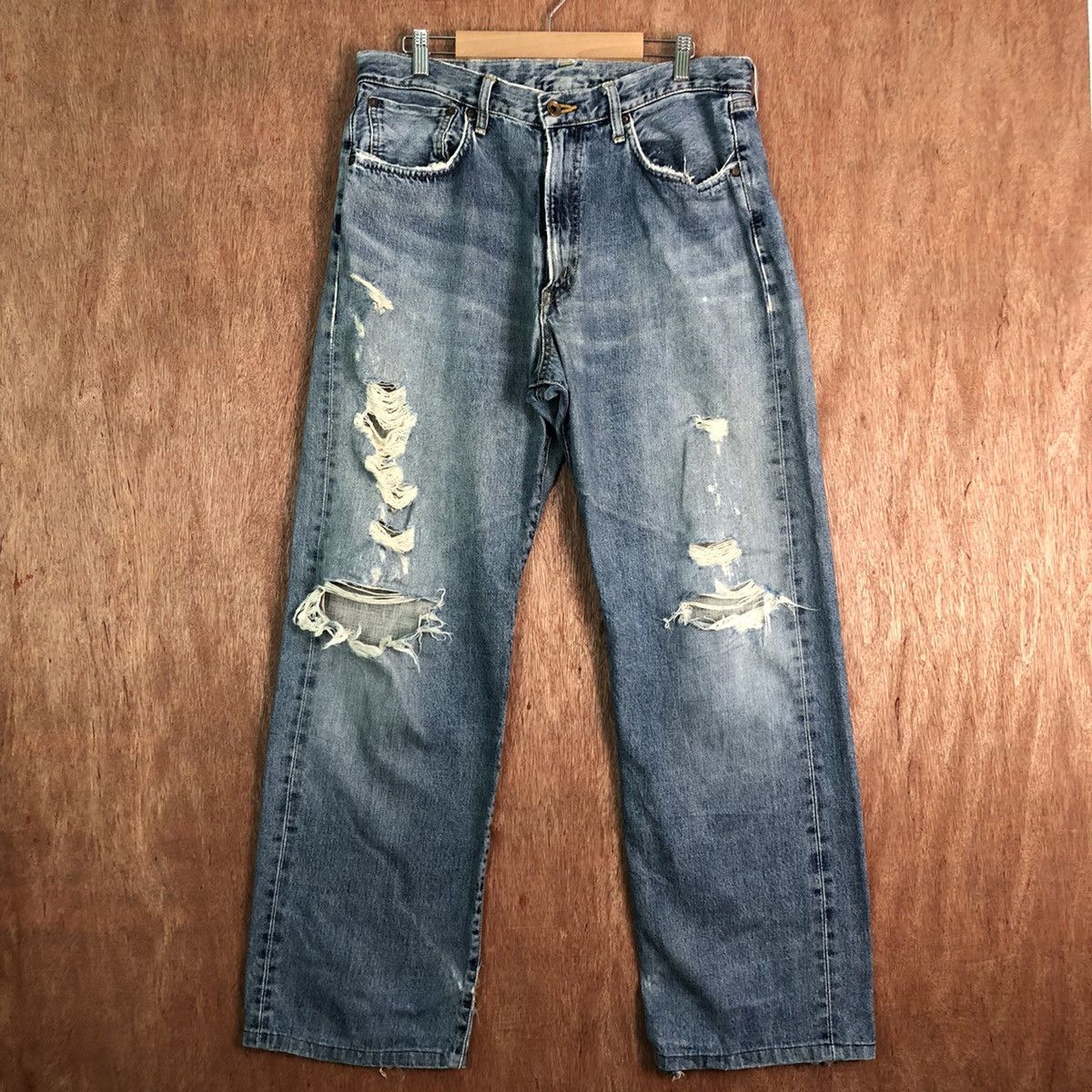 Edwin DLL Edwin japan Vintage Distressed Blue Denim Pants #C250 Size US 34 / EU 50 - 1 Thumbnail