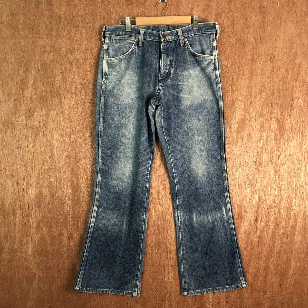 Vintage DLL Wrangler Vintage Blue distressed Denim Pants #c201 Size US 31 - 1 Thumbnail