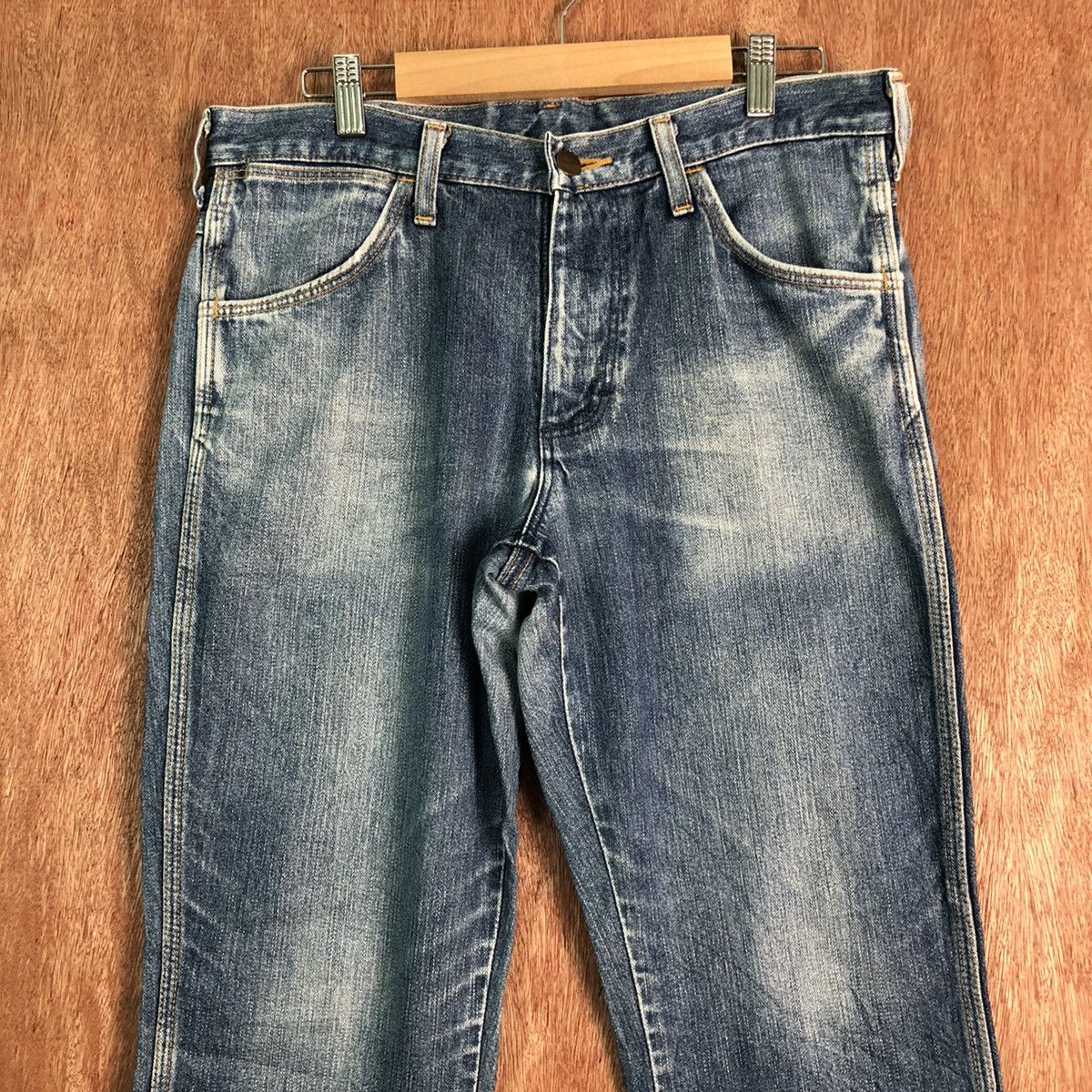Vintage DLL Wrangler Vintage Blue distressed Denim Pants #c201 Size US 31 - 2 Thumbnail