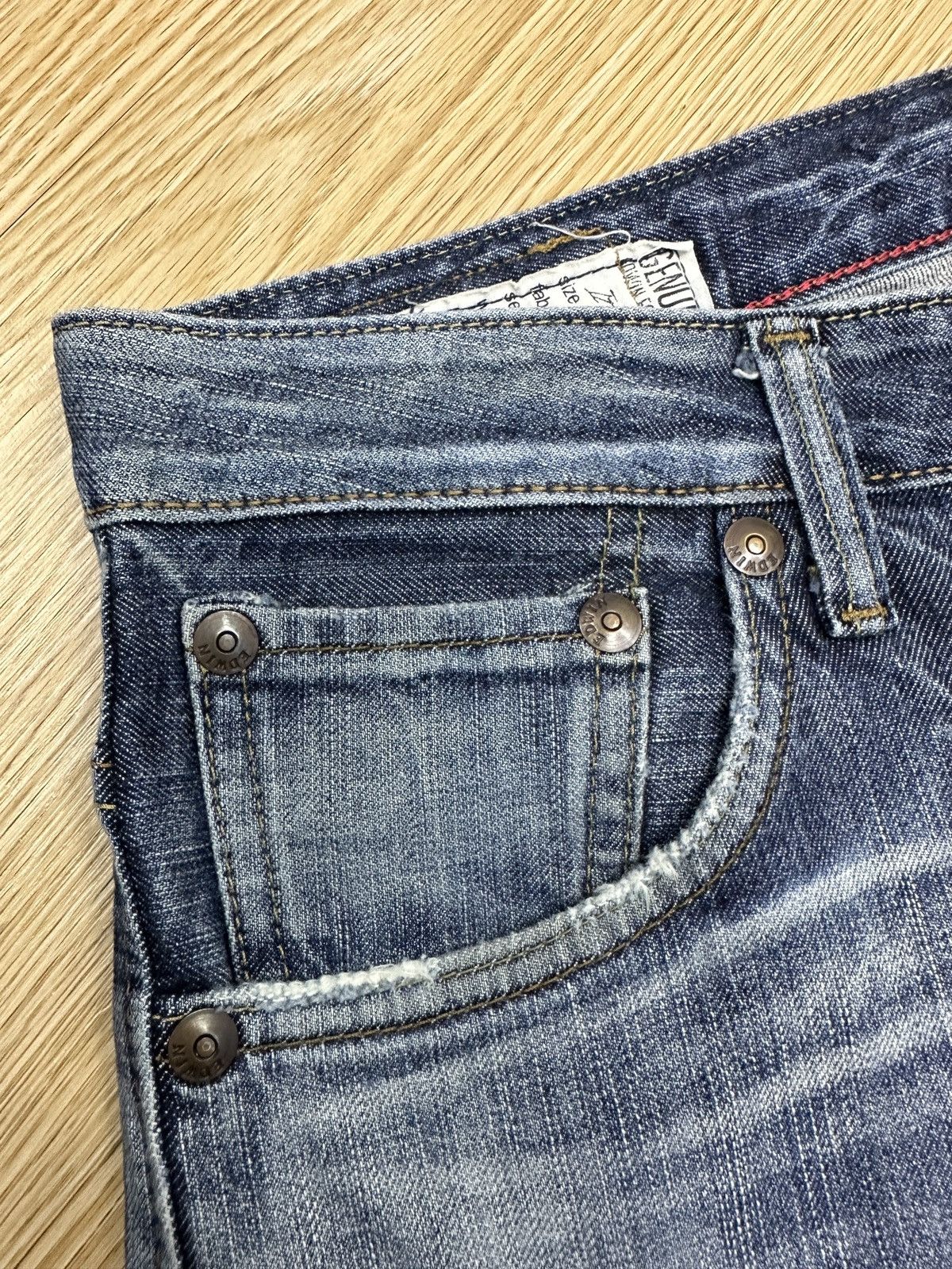 Edwin × Hysteric Glamour × Kaihara Denim RARE EDWIN TOKYO SLIM by KAIHARA Denim Size 28-30 J659 Size US 28 / EU 44 - 4 Thumbnail