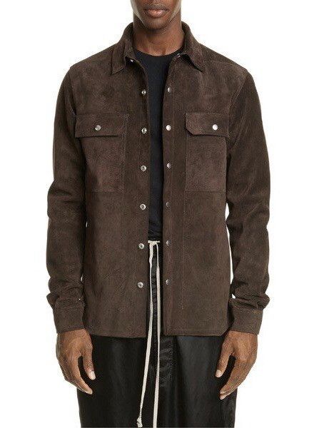 Rick Owens NEW 💥 SUEDE LEATHER OUTERSHIRT LARRY JACKET RARE CARTI GRAIL ...